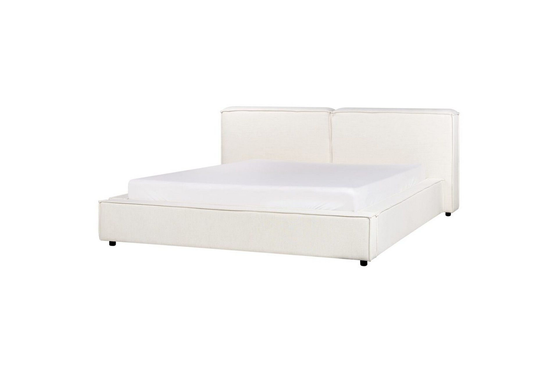 Dubbelsäng Linards med lamellram Vit-Svart, 180x200 cm - Vit-Svart, 180x200 cm