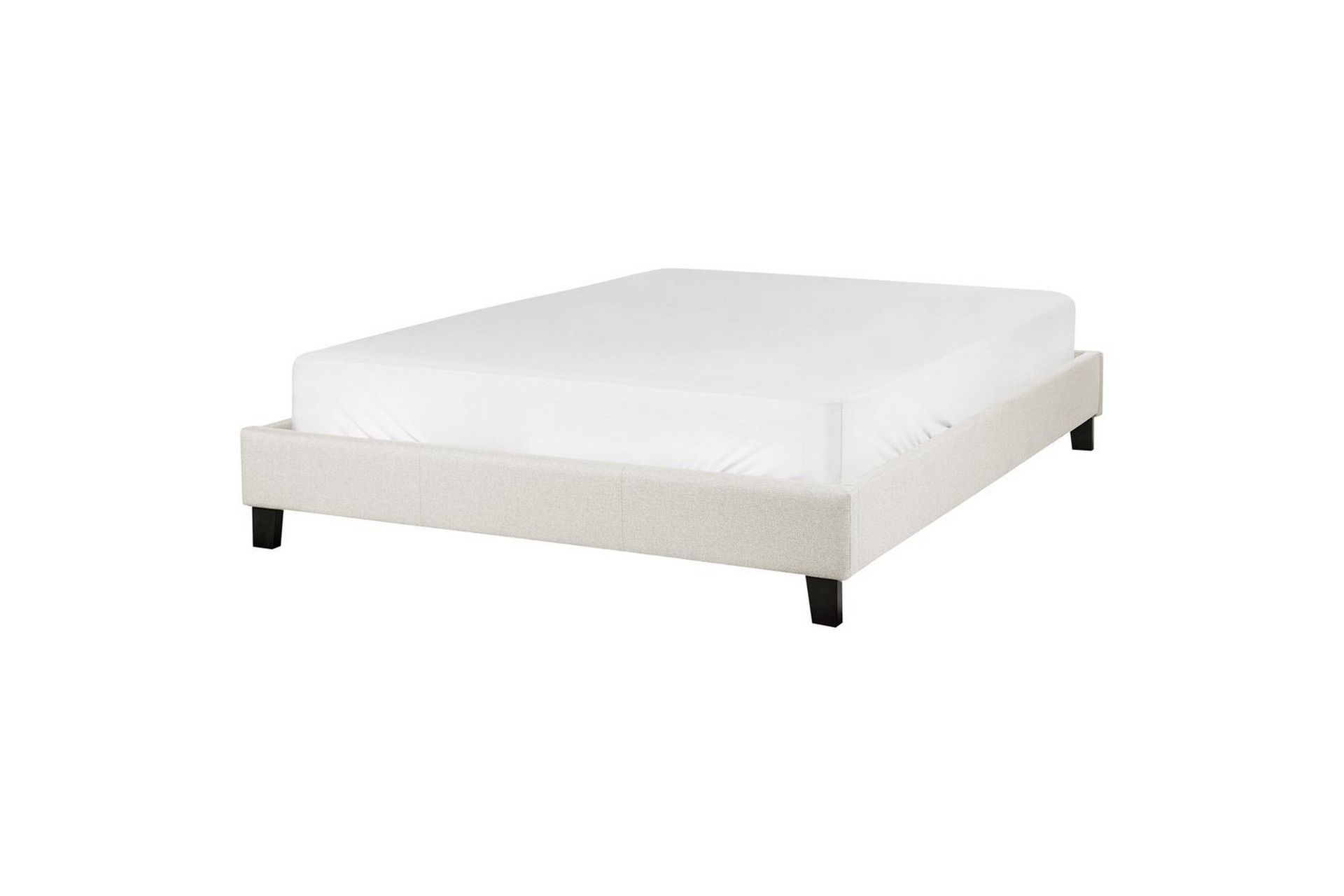 Dubbels&auml;ng Roanne med lamellram Beige-M&ouml;rkt Tr&auml;, 140x200 cm, Polyester - Beige-M&ouml;rkt Tr&auml;, 140x200 cm, Polyester
