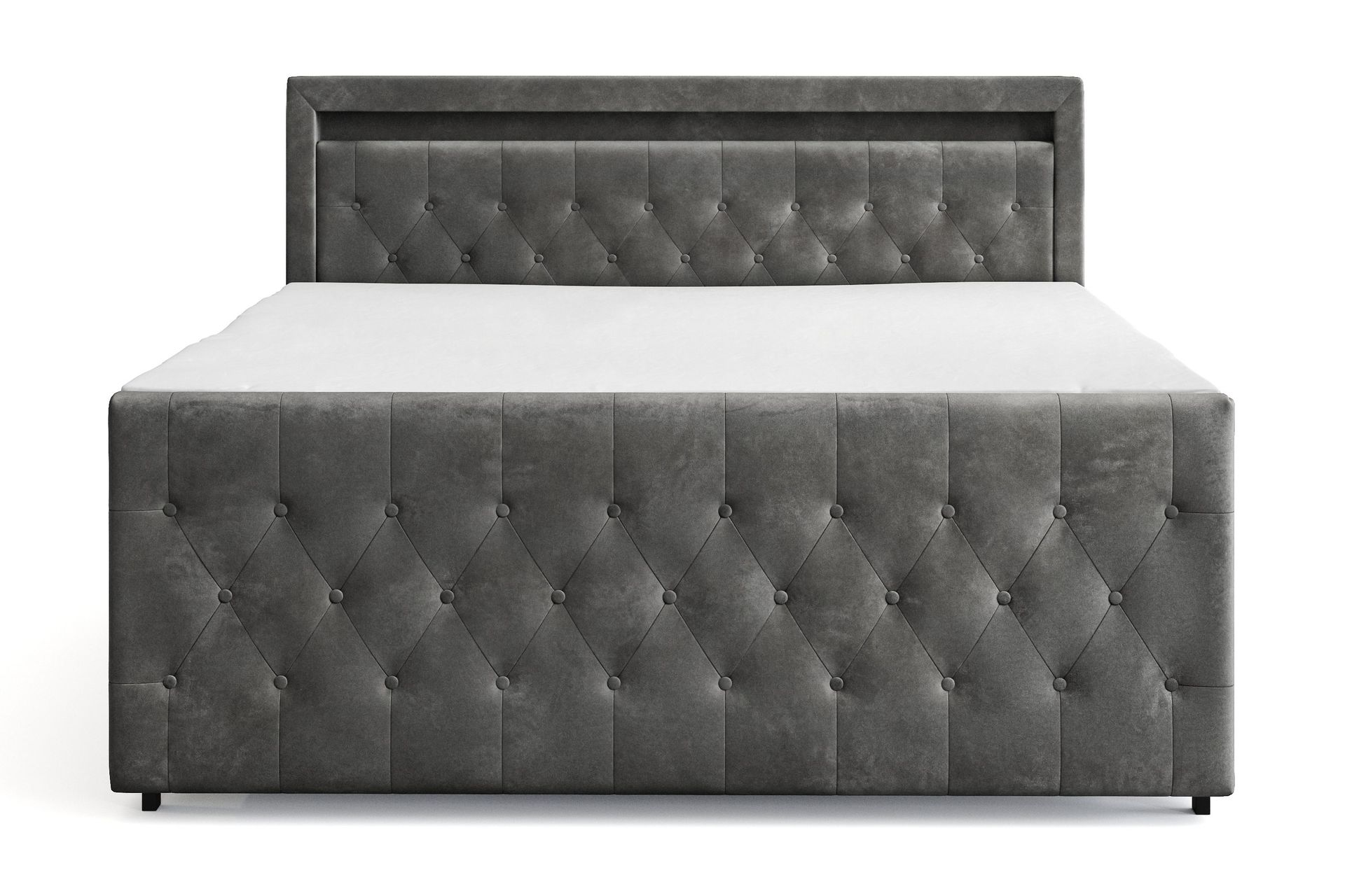 Franco light Komplett S&auml;ngpaket med f&ouml;rvaring LED-belysning 180x200 cm - Gr&aring;