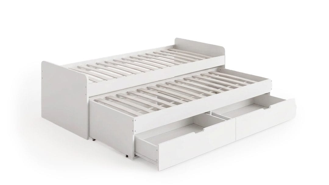 Granvik S&auml;ngram 90x200 cm utdragbar med extras&auml;ng och f&ouml;rvaring - utan madrass -