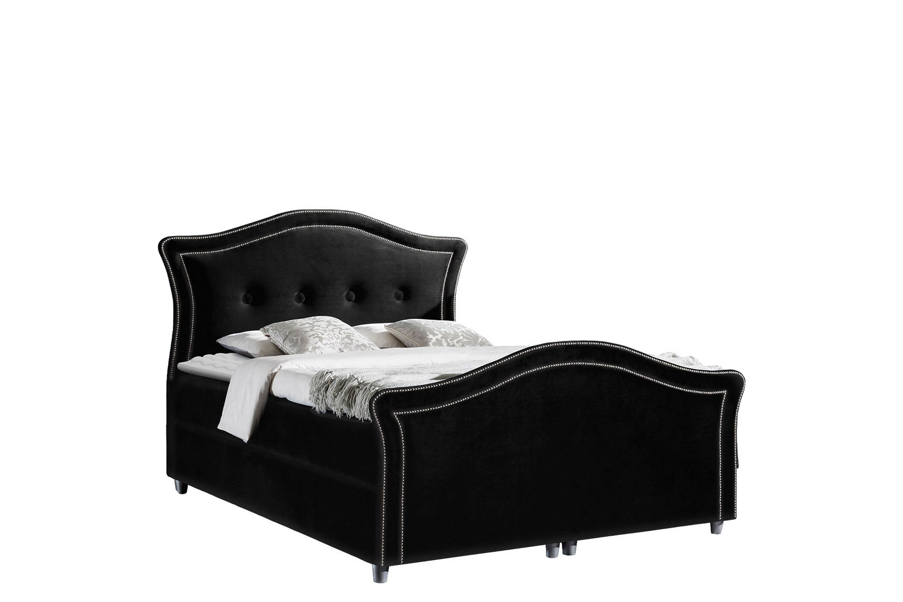 hestra lux sängpaket kontinentalsäng 200x200 cm - svart