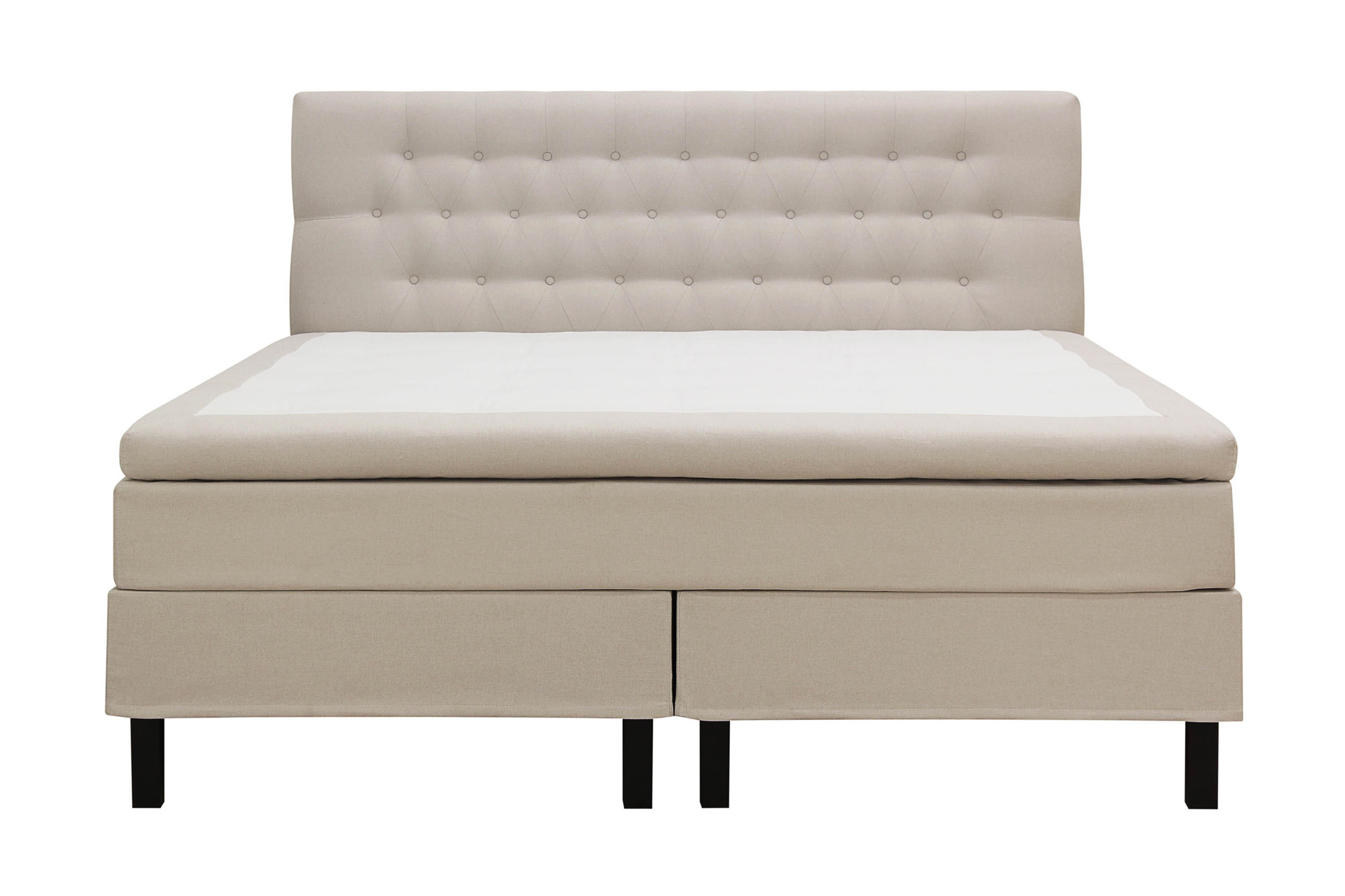 Hilton Komplett Sängpaket 160x200 cm Kontinentalsäng med diamant sänggavel Beige