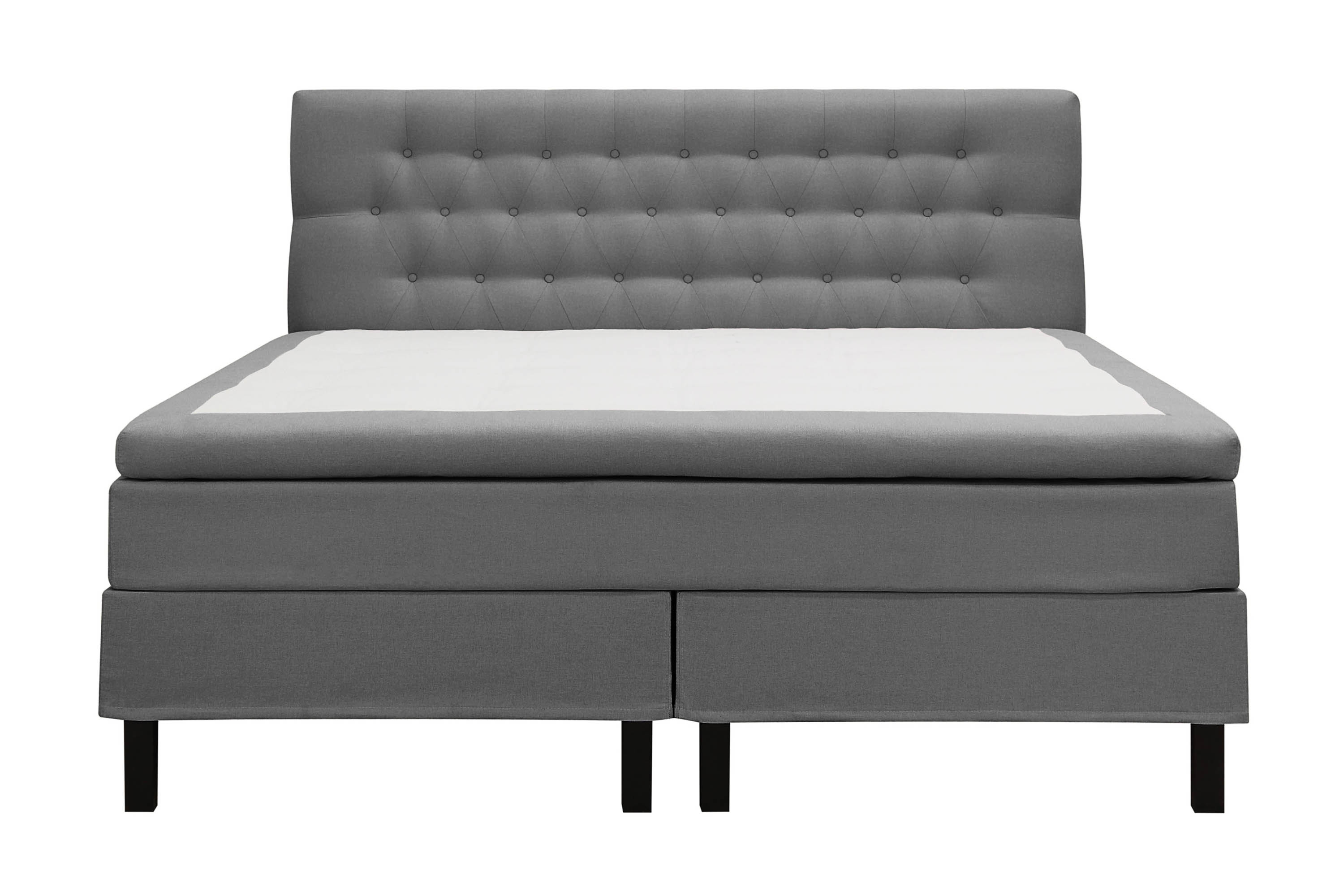 Hilton Komplett Sängpaket 160x200 cm Kontinentalsäng med diamant sänggavel Grå