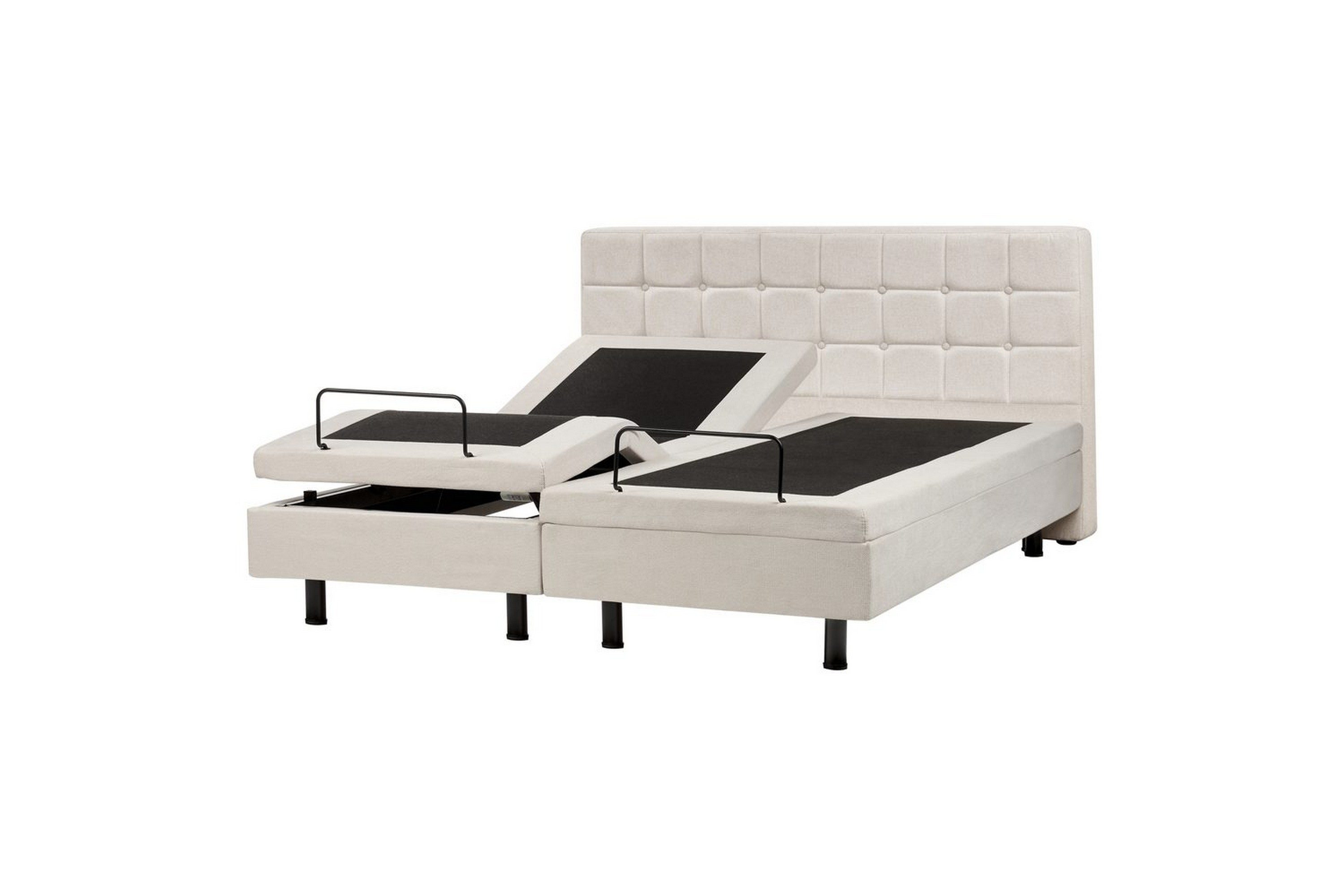 justerbar säng duke - beige, svart, 160x200 cm