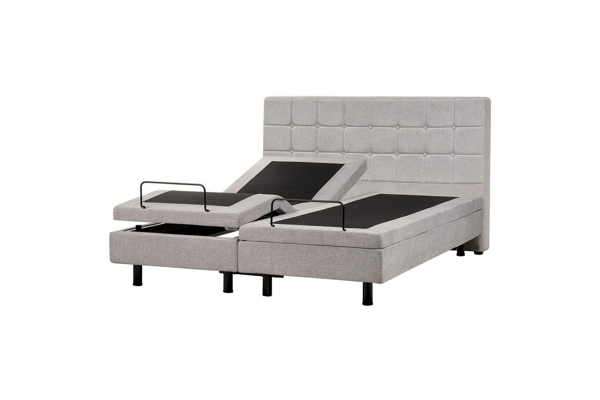 justerbar säng duke - grå, svart, 160x200 cm