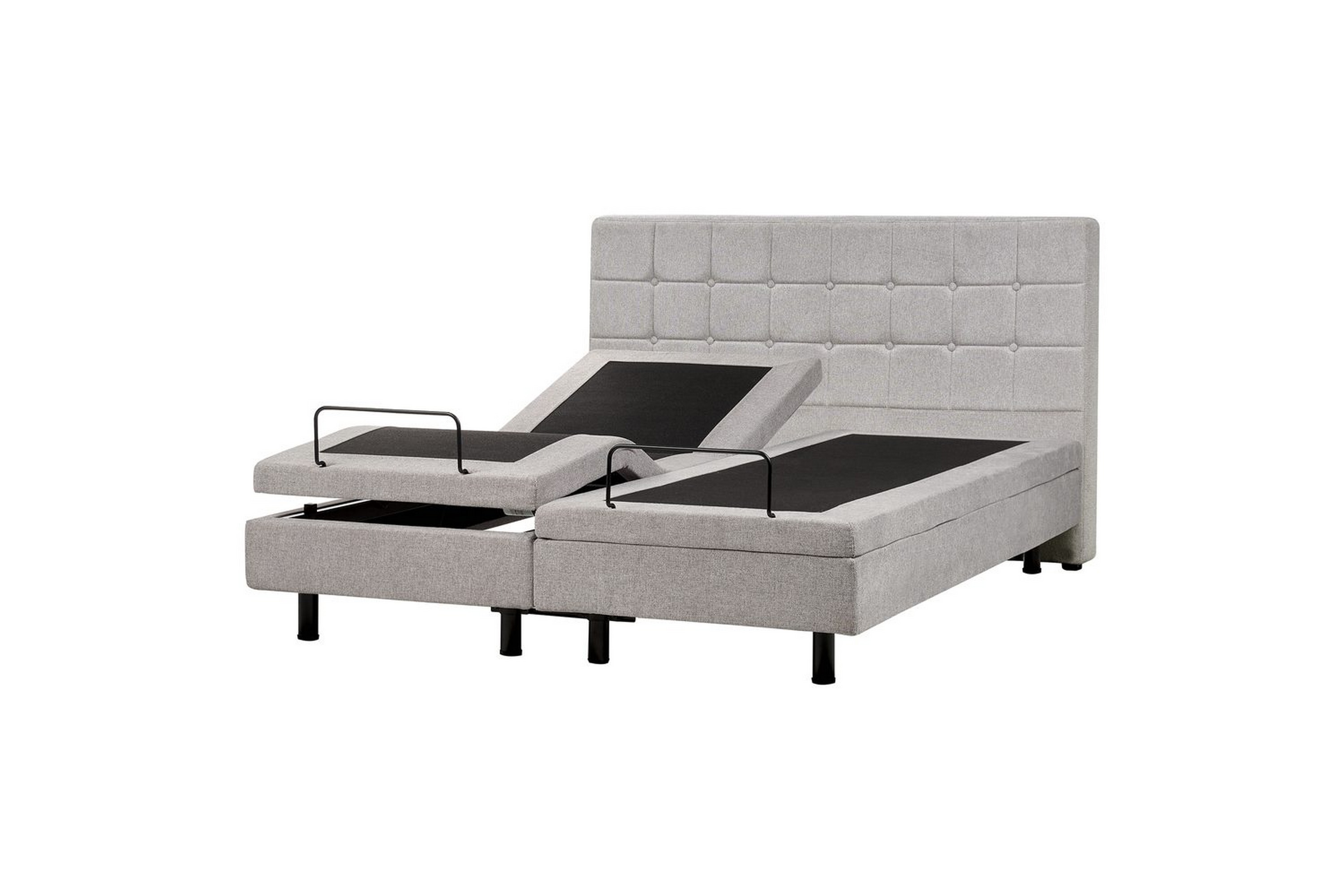 justerbar säng duke - grå, svart, 160x200 cm