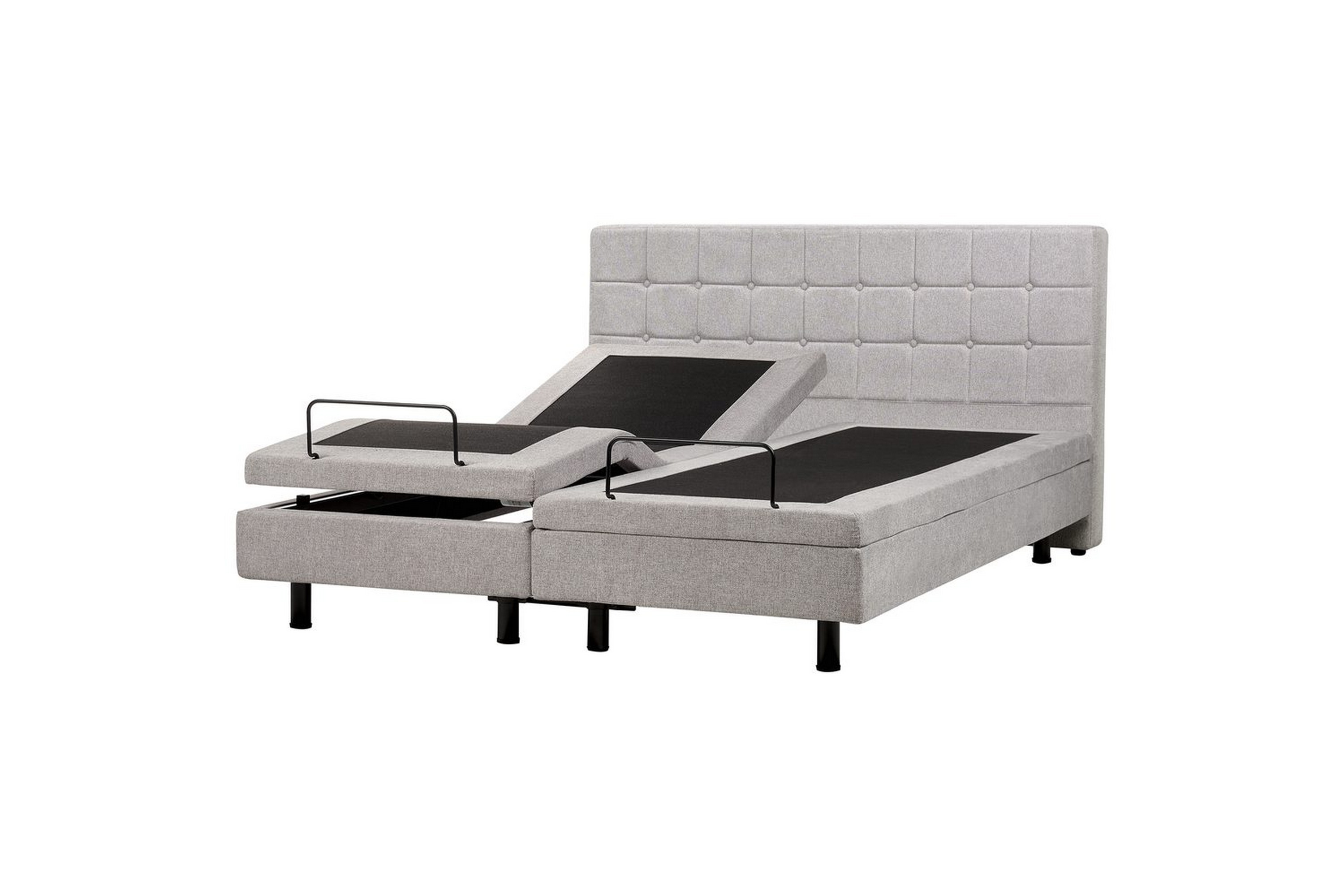 justerbar säng duke - grå, svart, 180x200 cm