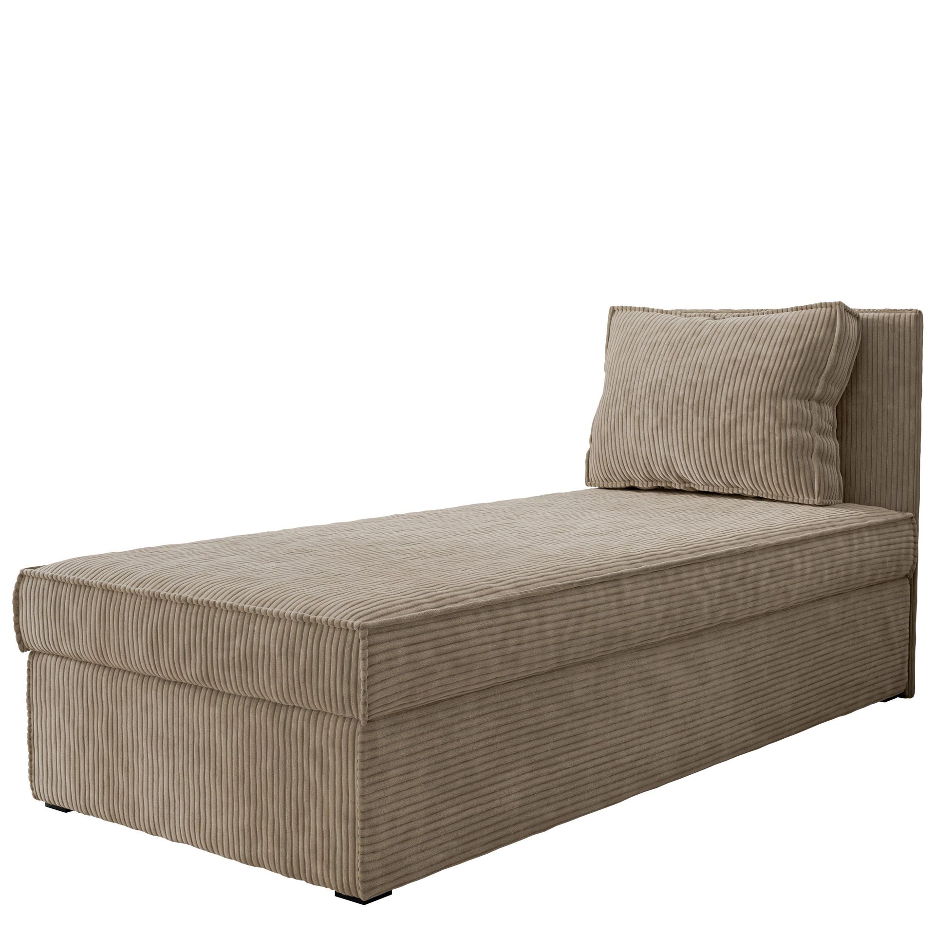 Kelven Liggfåtölj med förvaring 92x205 cm - brun / beige