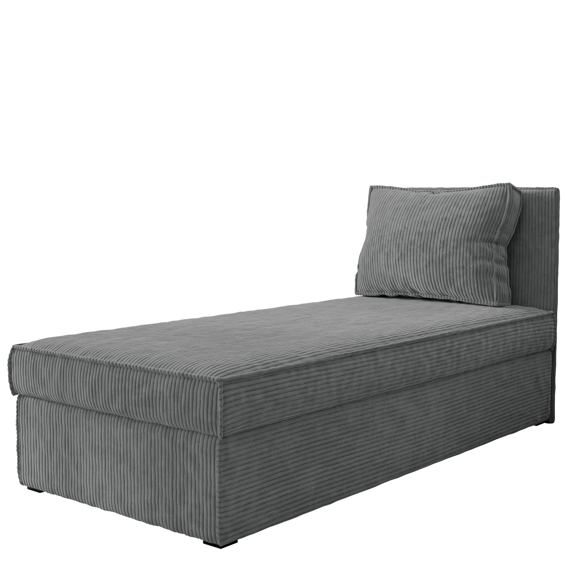 Kelven Liggfåtölj med förvaring 92x205 cm - grå