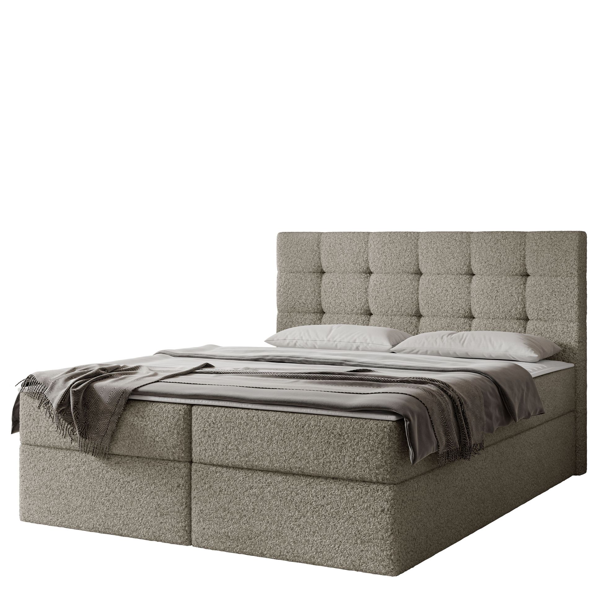 Kleiv Kontinentals&auml;ng med f&ouml;rvaring 180x200 cm - gr&aring;