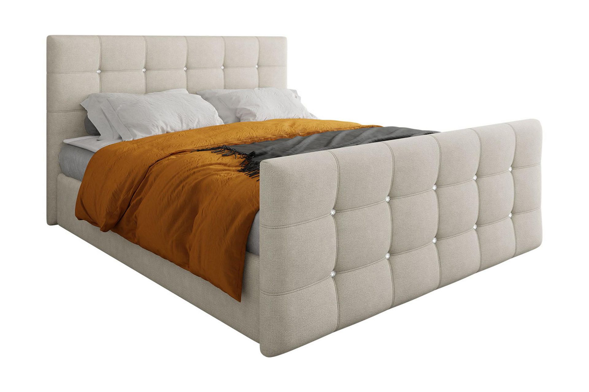 Kleos Kontinentalsäng 140x200cm med Sänggavel  Beige  Be - Beige