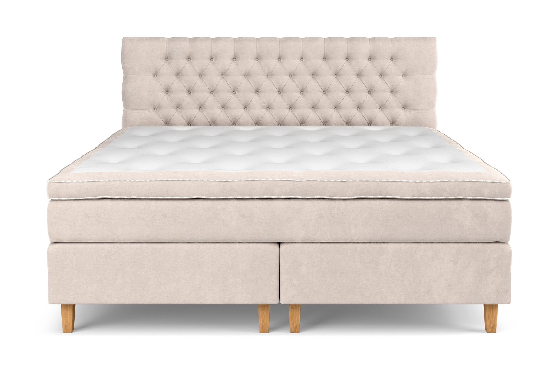 Celine Sängpaket 210x210cm - Beige/Sammet