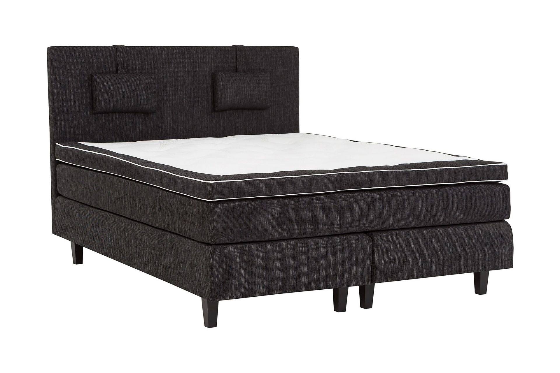 Charleston Kontinentalsäng 160x200 Fast Polyeterskum - Svart