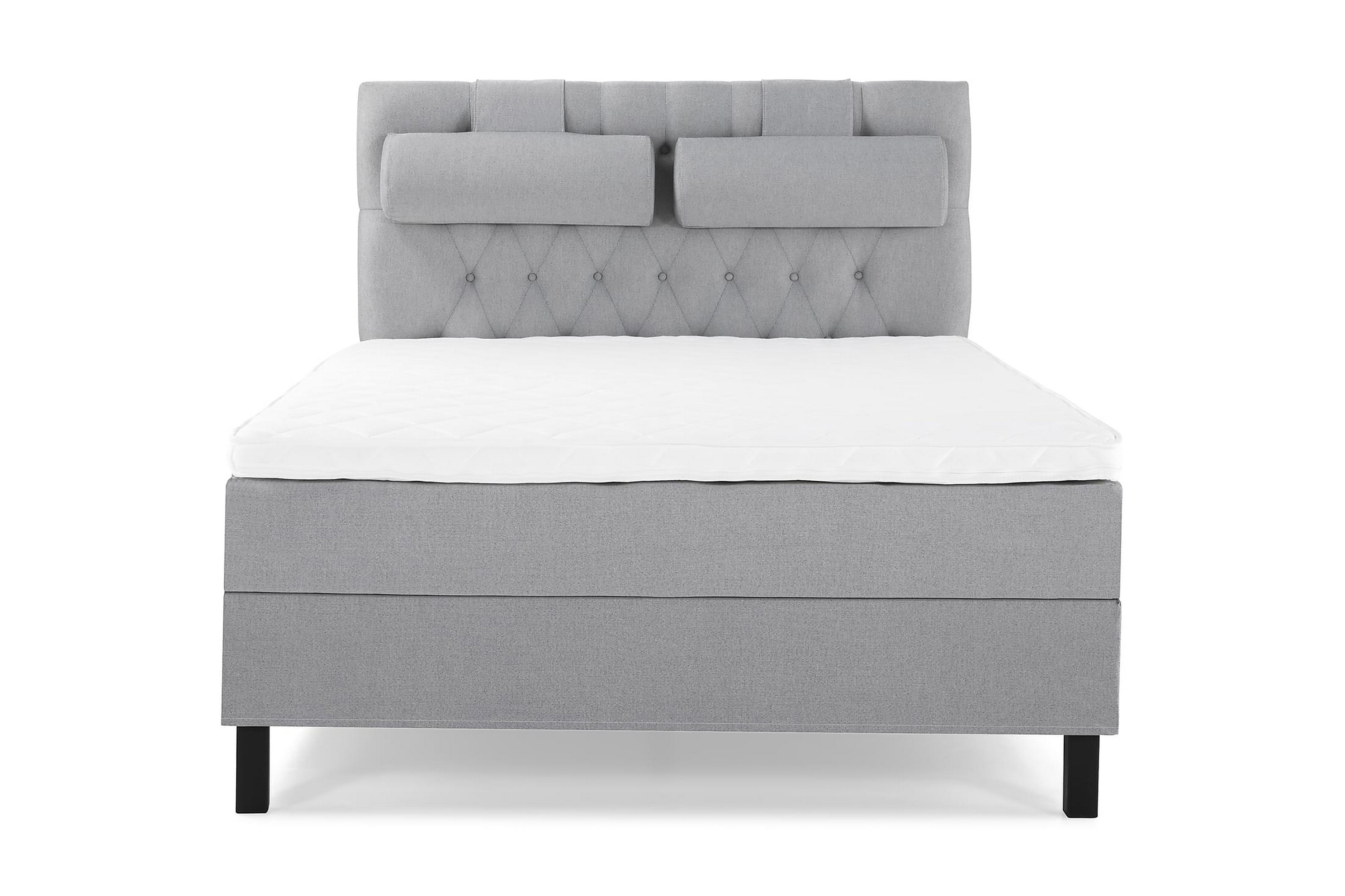 Komplett Sängpaket Olivia 140x200 Diamant Sänggavel LjusgråSkum Nackkudde Stor