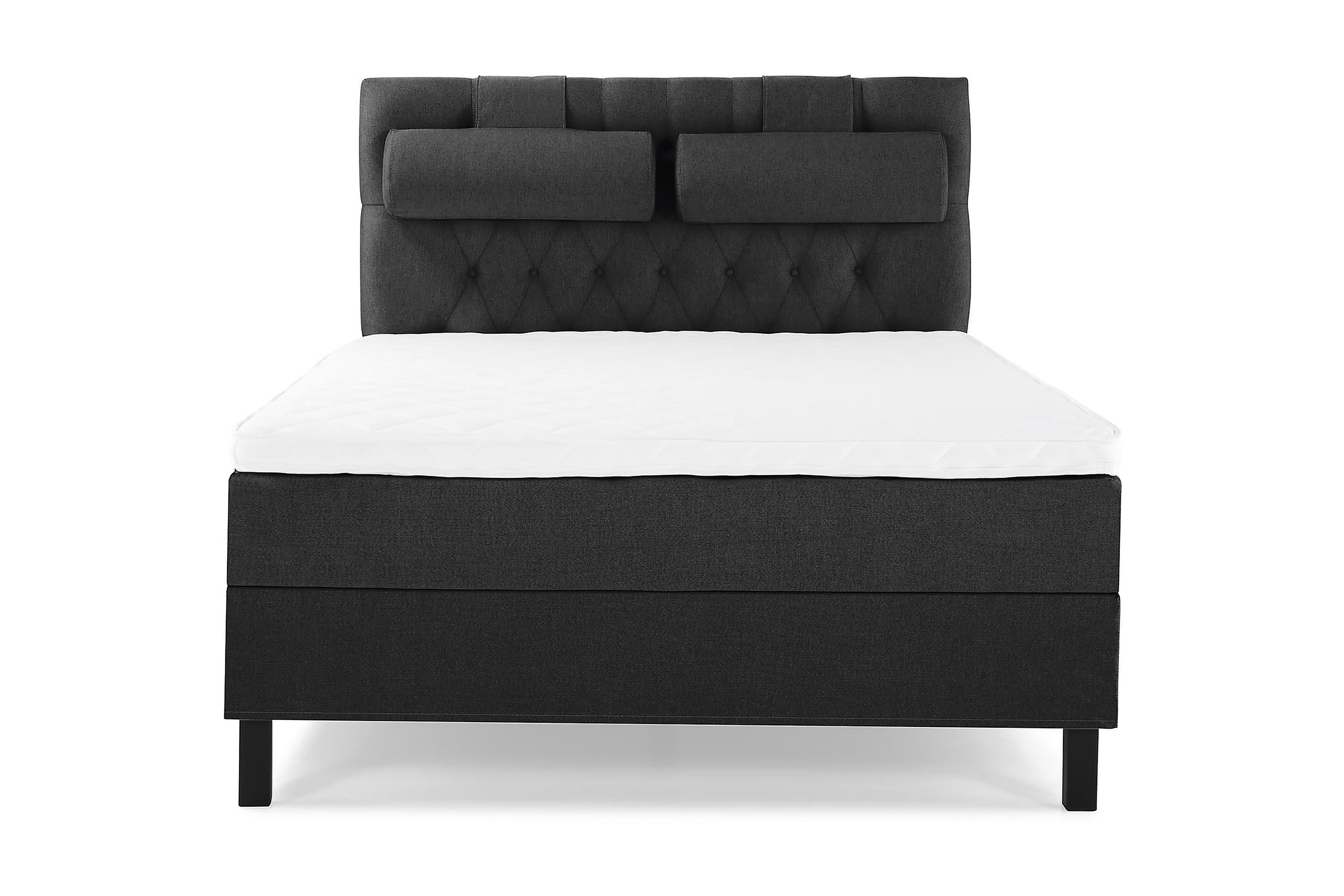 Komplett Sängpaket Olivia 140x200 Diamant Sänggavel Svart/Gr Skum Nackkudde Stor