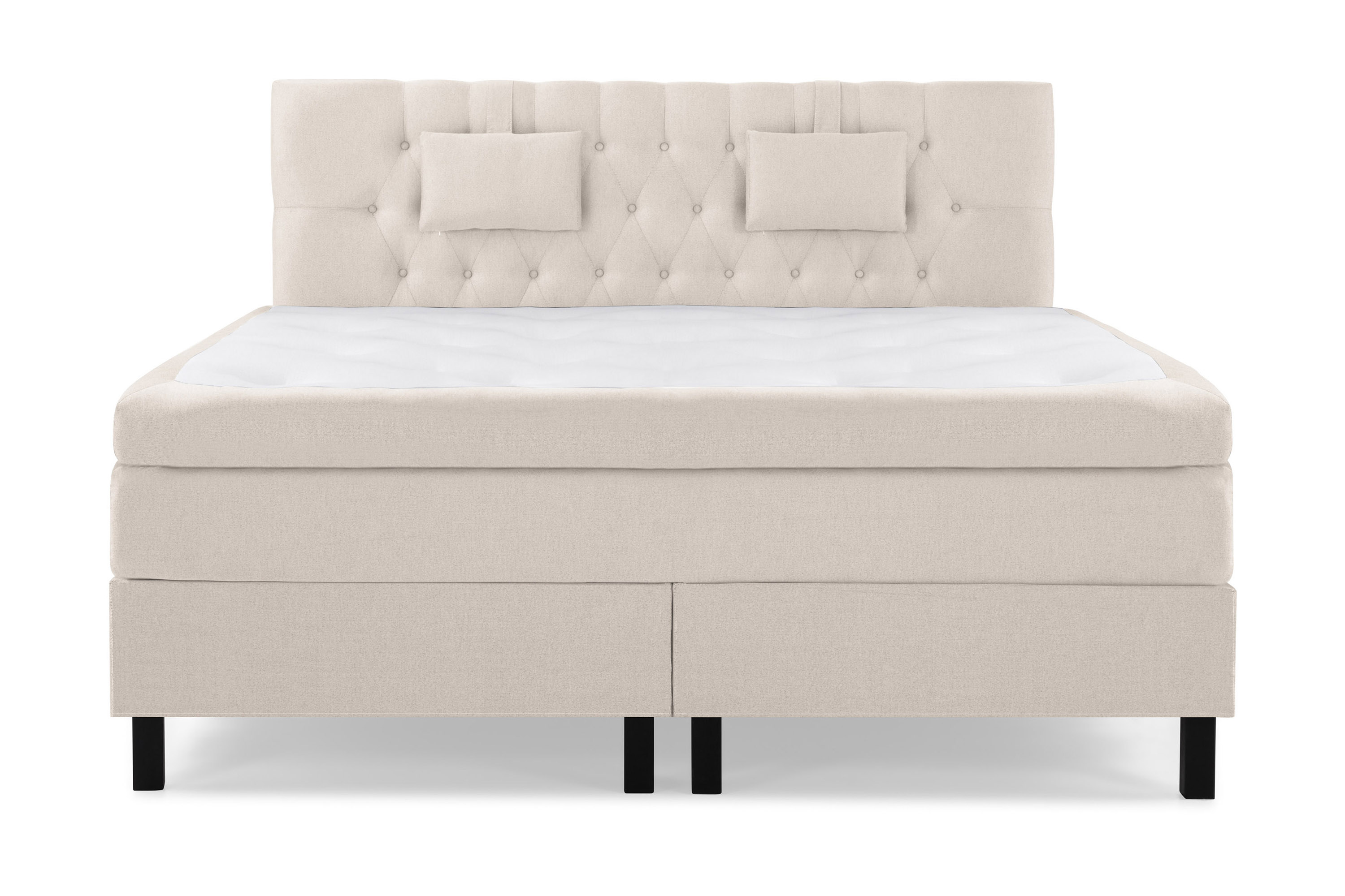 Komplett Sängpaket Olivia 160x200 Diamant Sänggavel Beige Memory Nackkudde Liten
