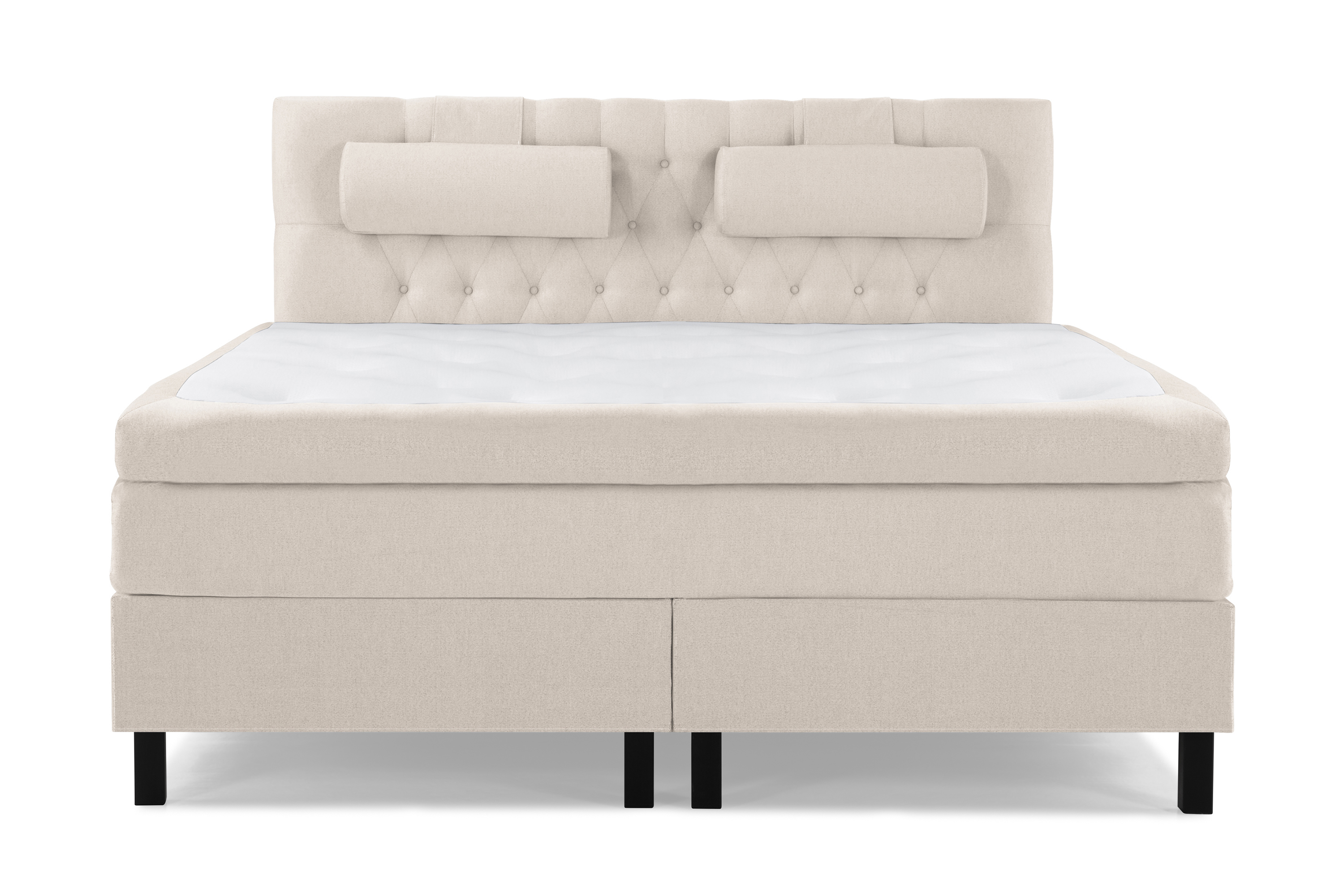 Komplett Sängpaket Olivia 160x200 Diamant Sänggavel Beige Memory Nackkudde Stor