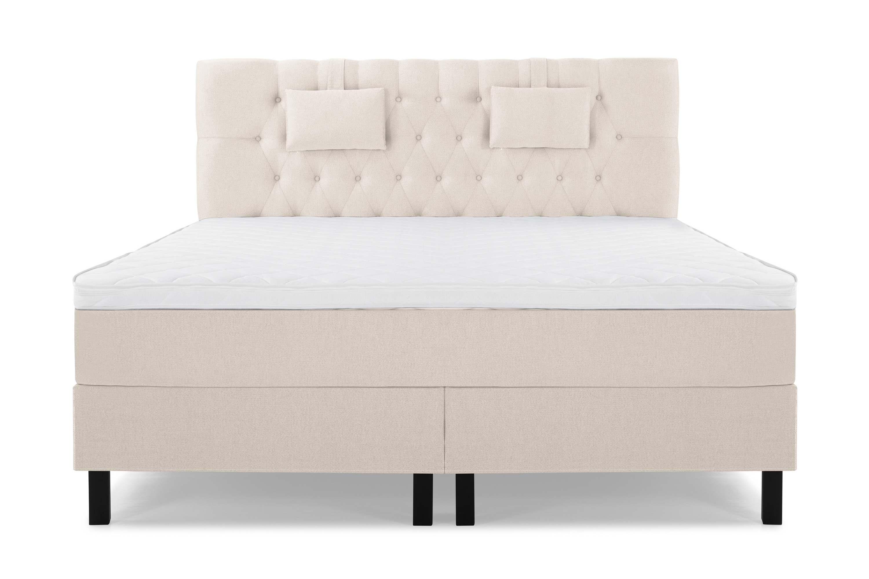 Komplett Sängpaket Olivia 160x200 Diamant Sänggavel Beige Skum Nackkudde Liten