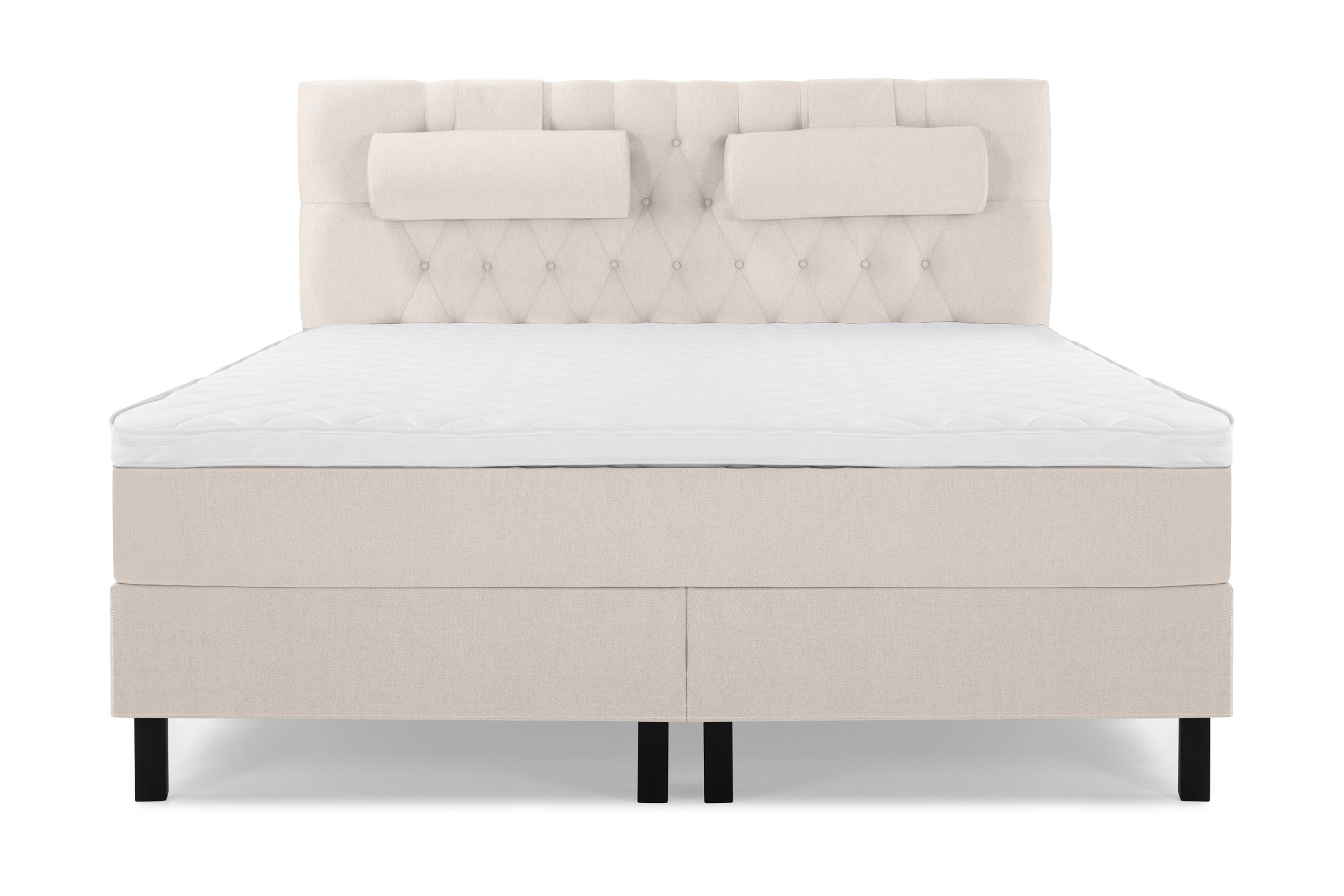 Komplett Sängpaket Olivia 160x200 Diamant Sänggavel Beige Skum Nackkudde Stor