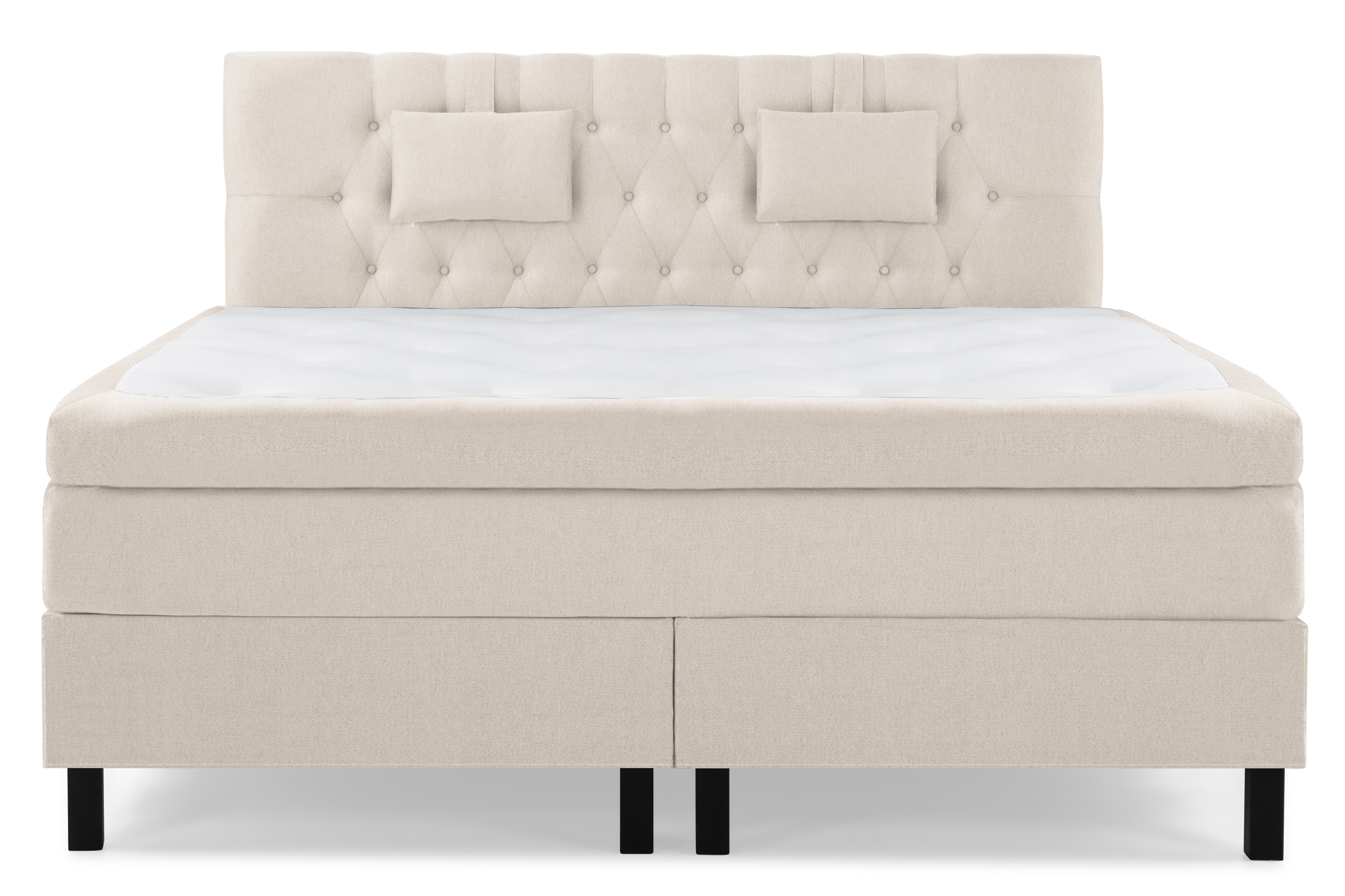 Komplett Sängpaket Olivia 160x200 Diamant Sänggavel Beige Polyeter Nackkudde Liten