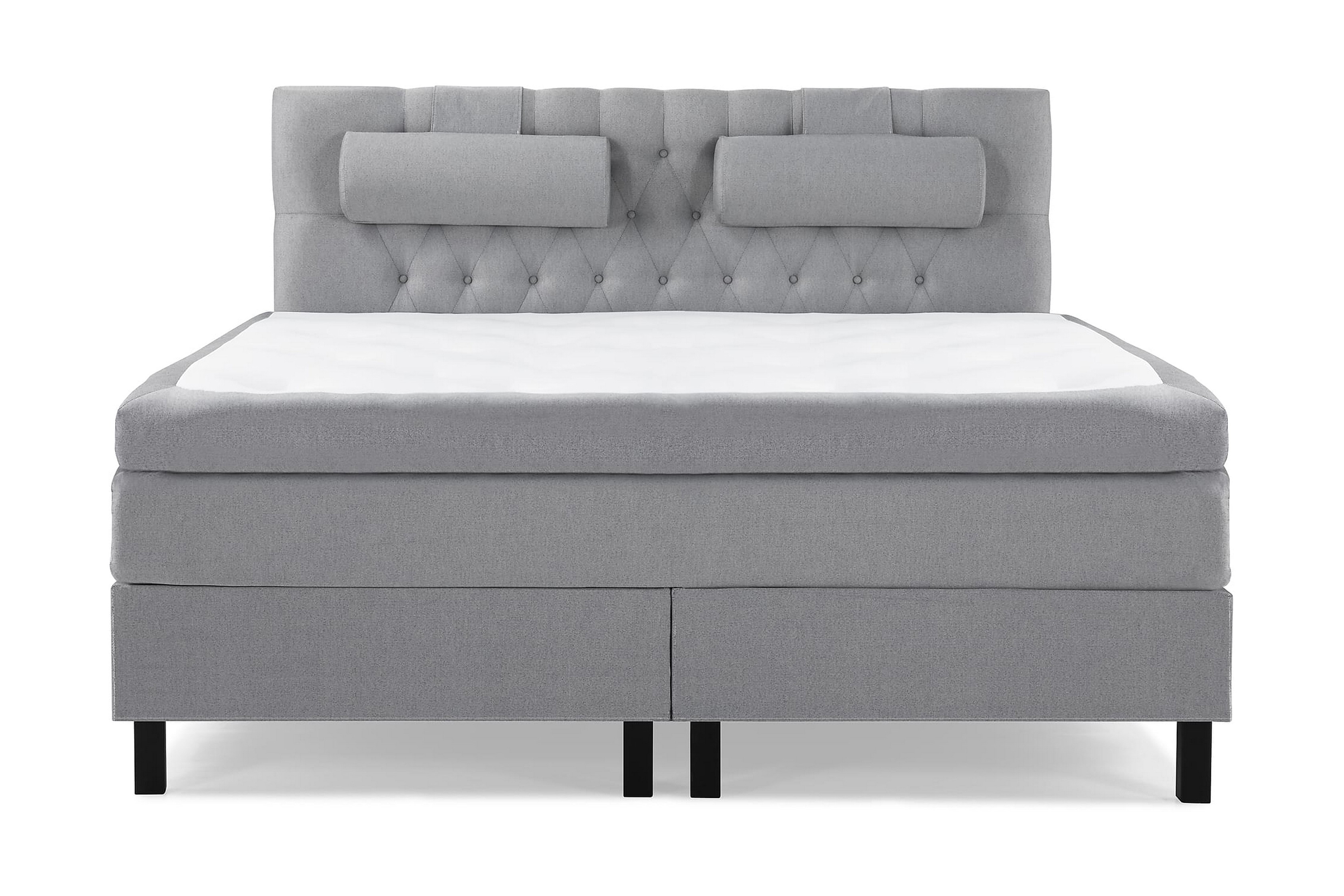 Komplett Sängpaket Olivia 180x200 Latex LjusgråSänggavel Diamantgavel med Stora Kuddar