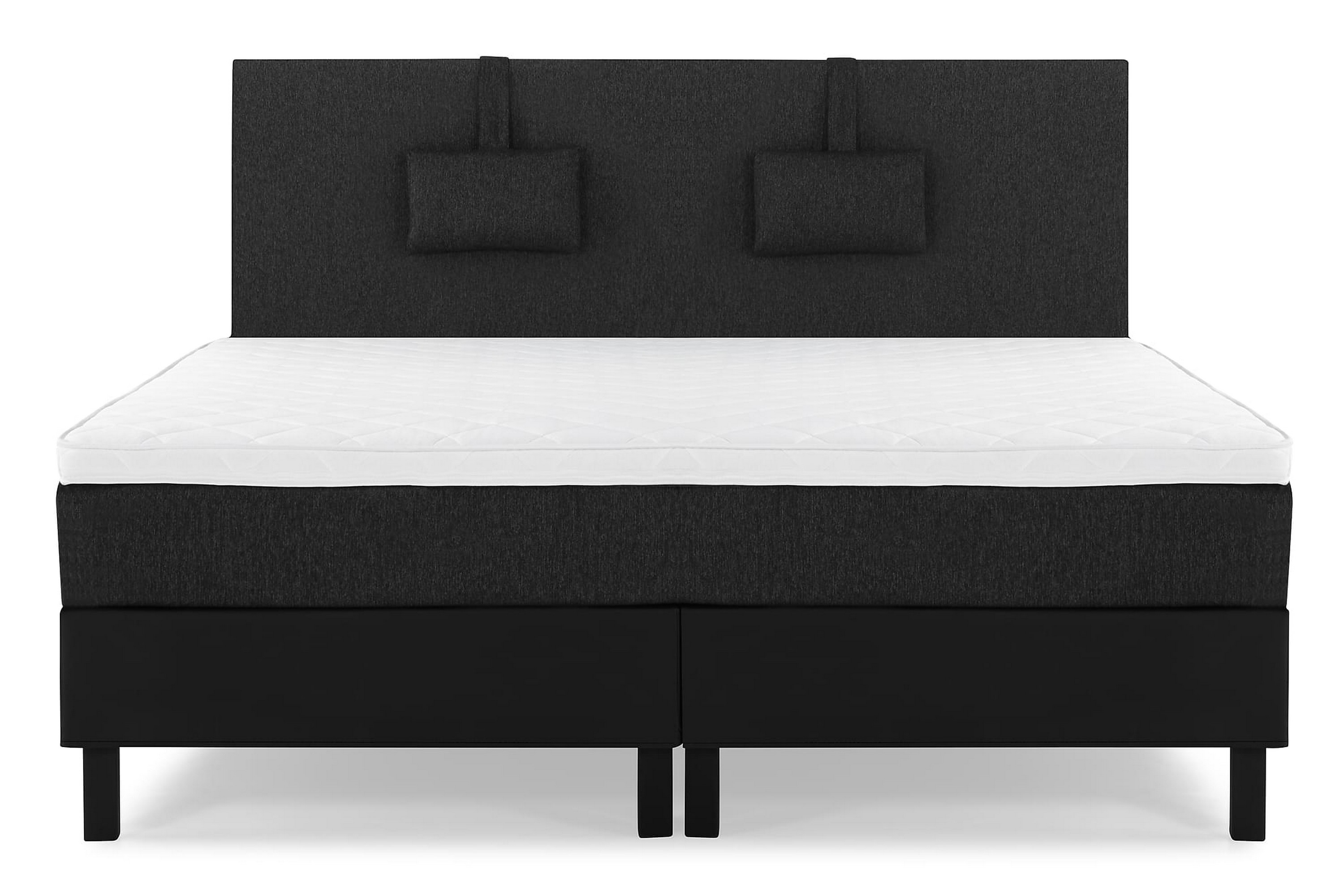 Komplett Sängpaket Olivia 180x200 Slät Gavel Svart/GråPU Skum Nackkudde Liten