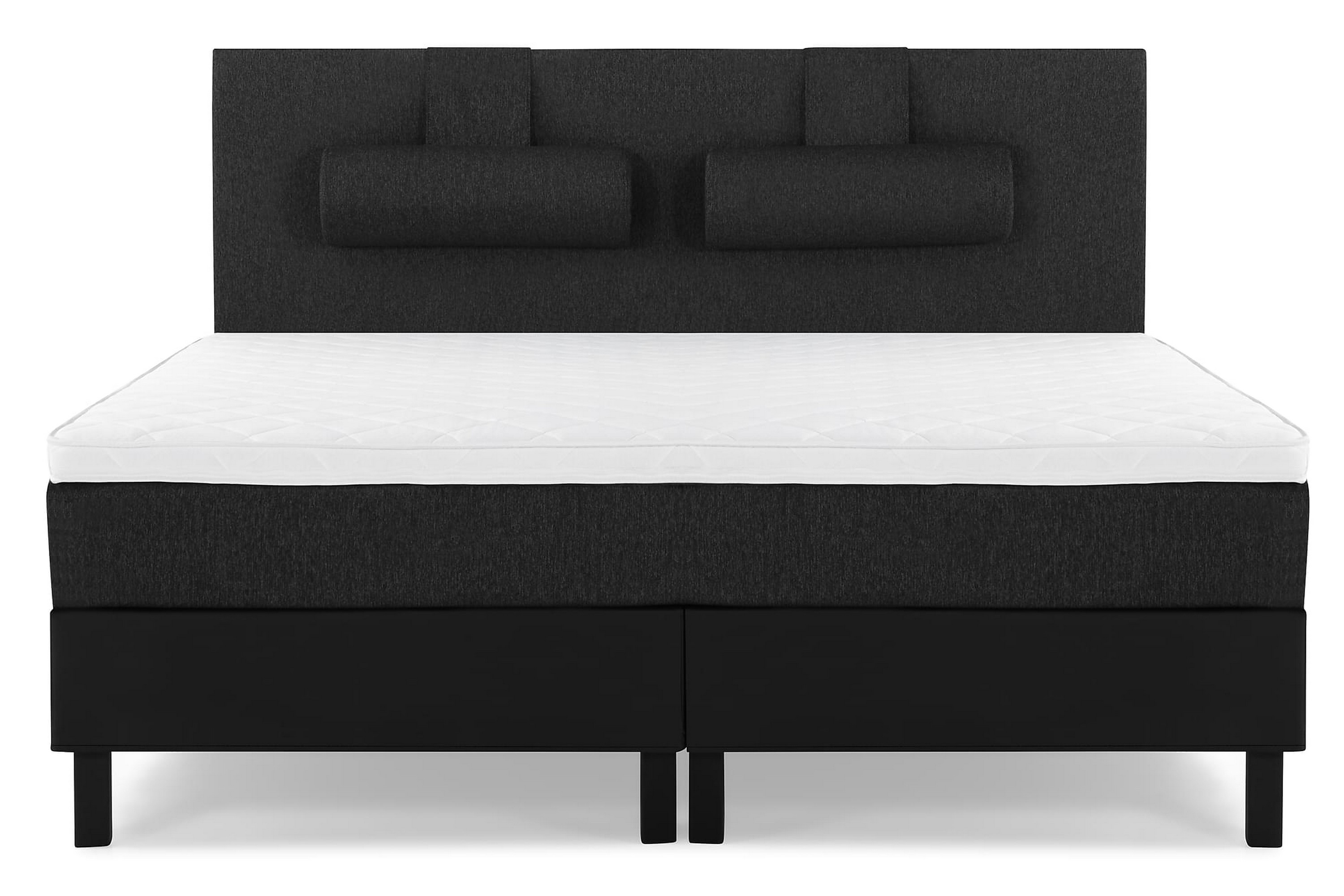 Komplett Sängpaket Olivia 180x200 Slät Gavel Svart/GråPU Skum Nackkudde Stor