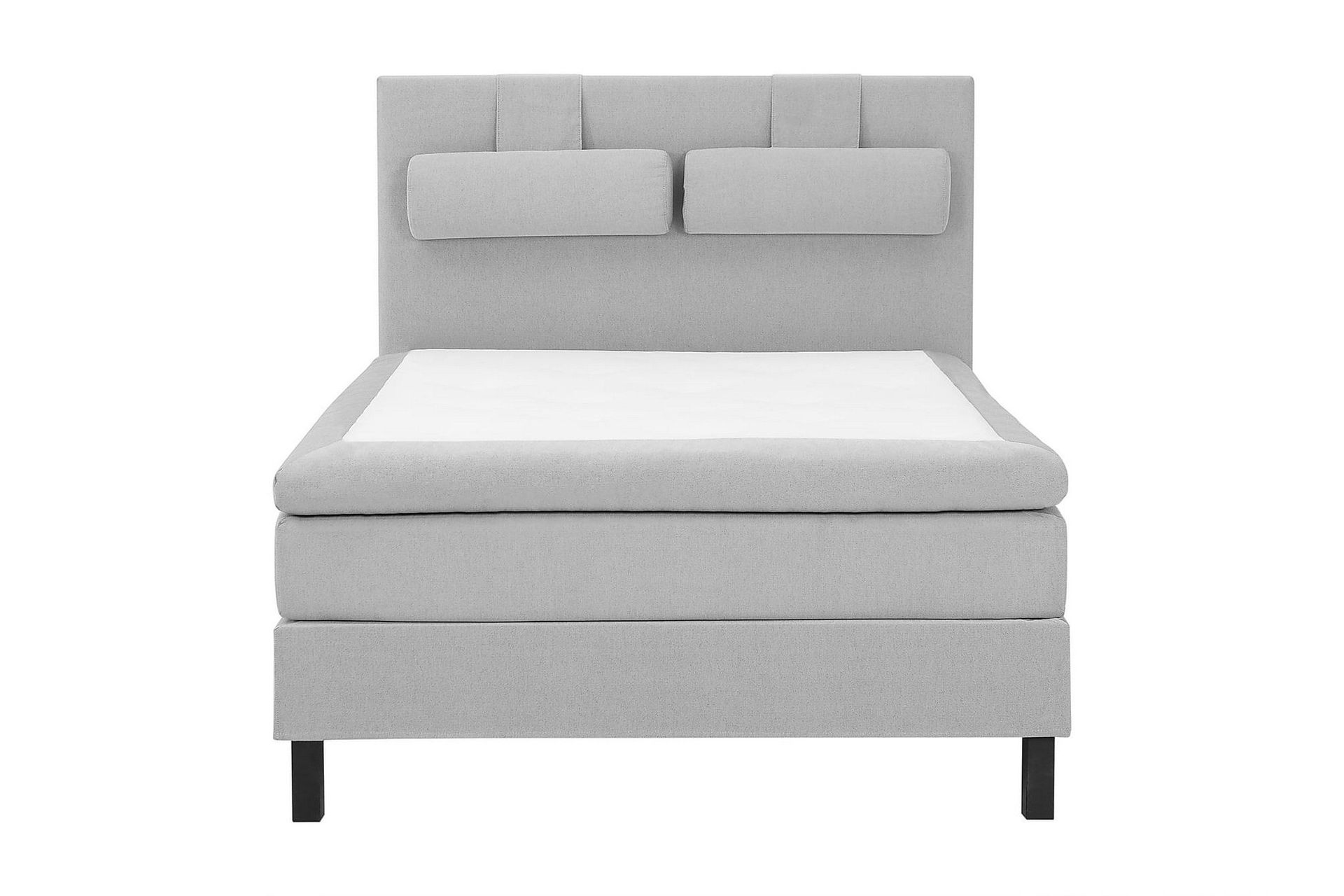 Lucky Komplett Sängpaket 140x200 Polyeter Slät Sänggavel - Nackkudde Stor Mellangrå