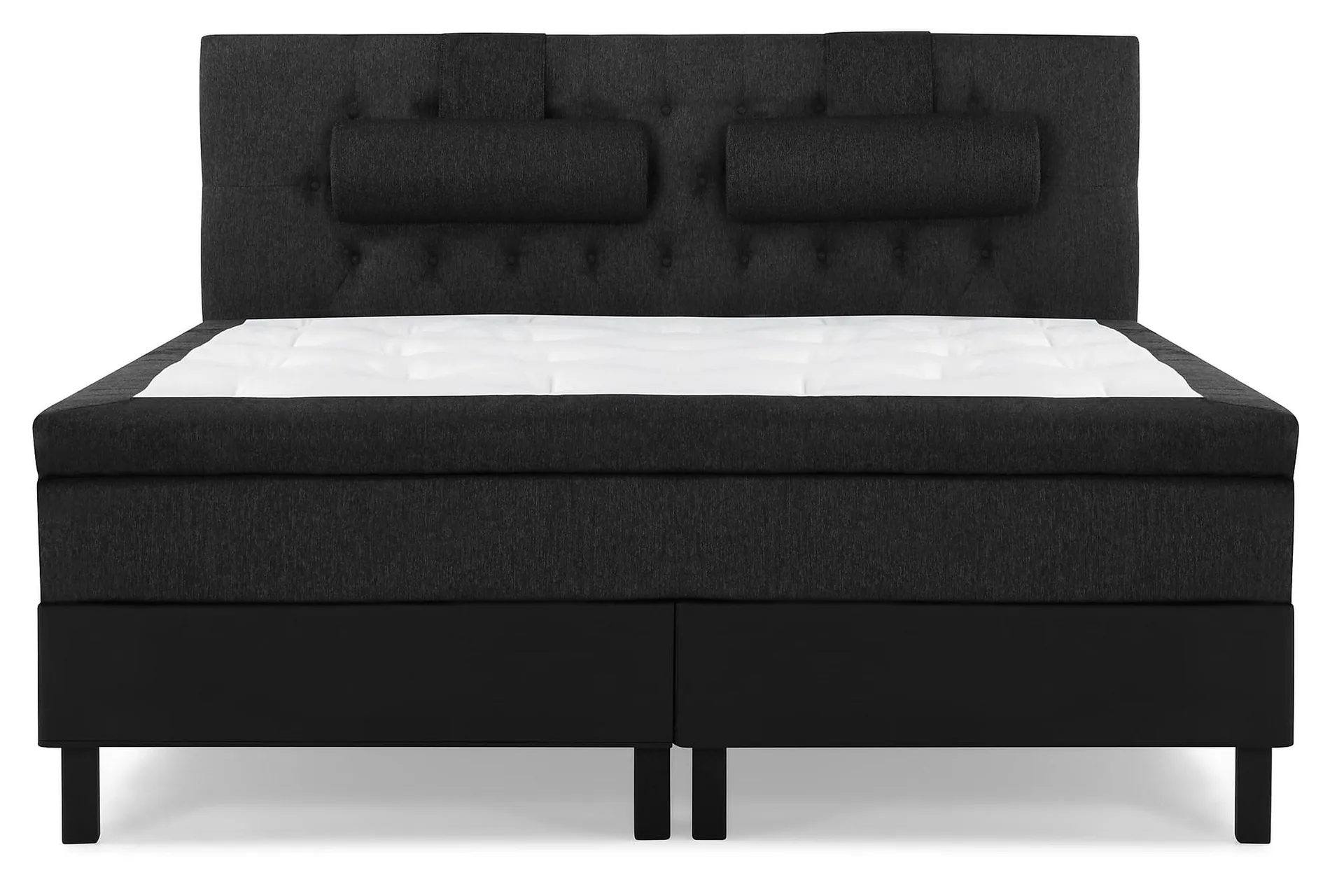 Lucky Komplett Sängpaket 180x200 Latex Diamant - Nackkudde Stor Svart/Grå/PU