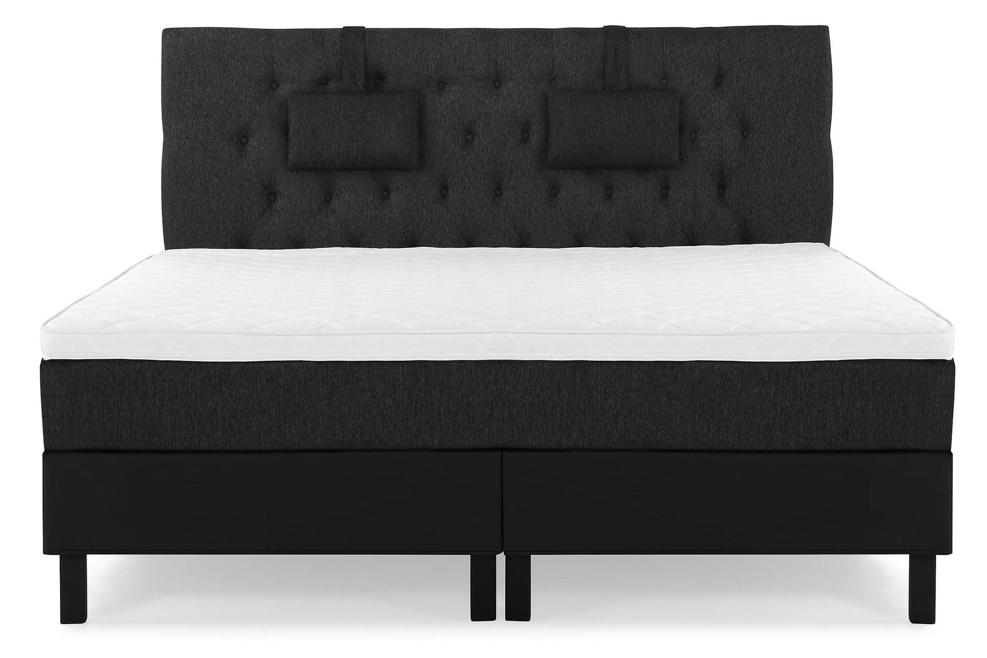 Lucky Komplett Sängpaket 180x200 Skum Diamant - Nackkudde Liten Svart/Grå/PU