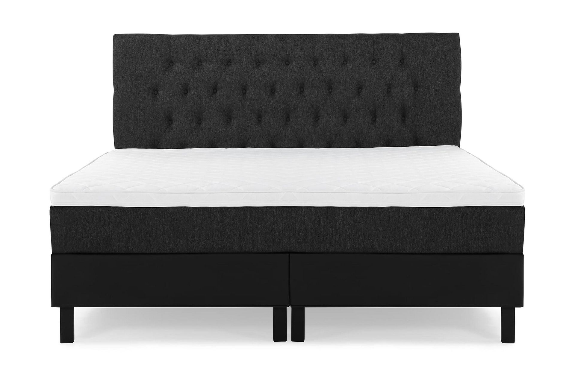 Lucky Komplett Sängpaket 180x200 Skum Diamant - Svart/Grå/PU