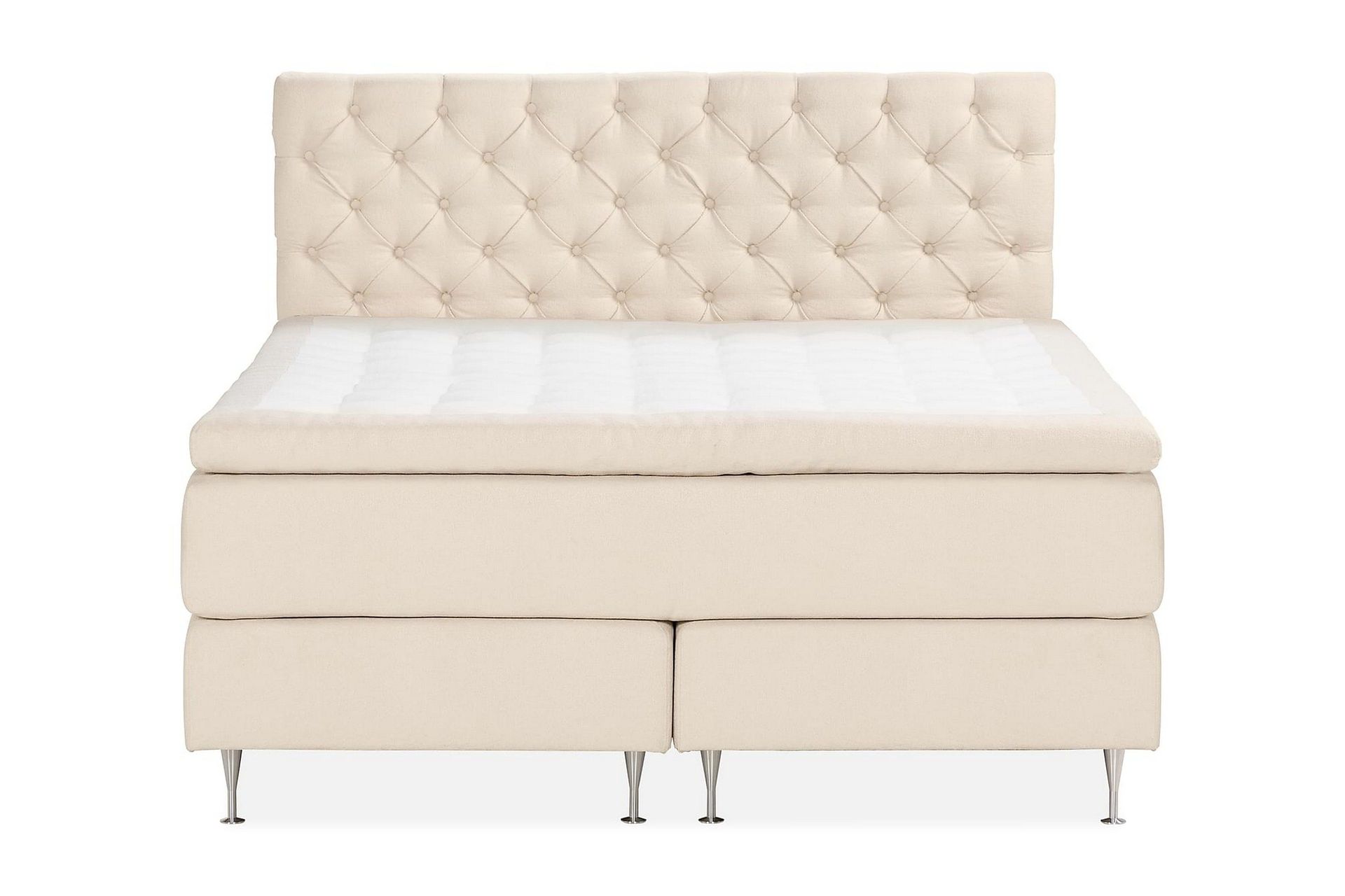 Oslo Lyx Sängpaket Boucle 180x200 Djuphäftad gavel - Ljusbeige