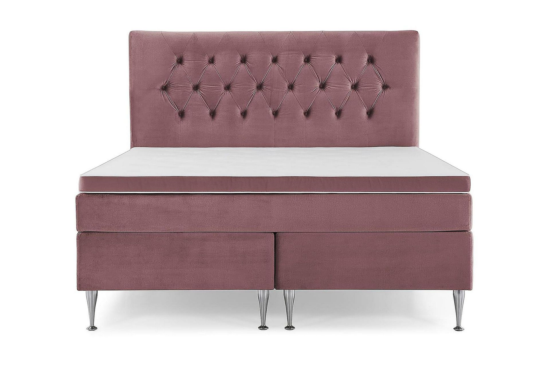 Royal Velvet Komplett Sängpaket 180x200 cm - Rosa med Höga Silverben