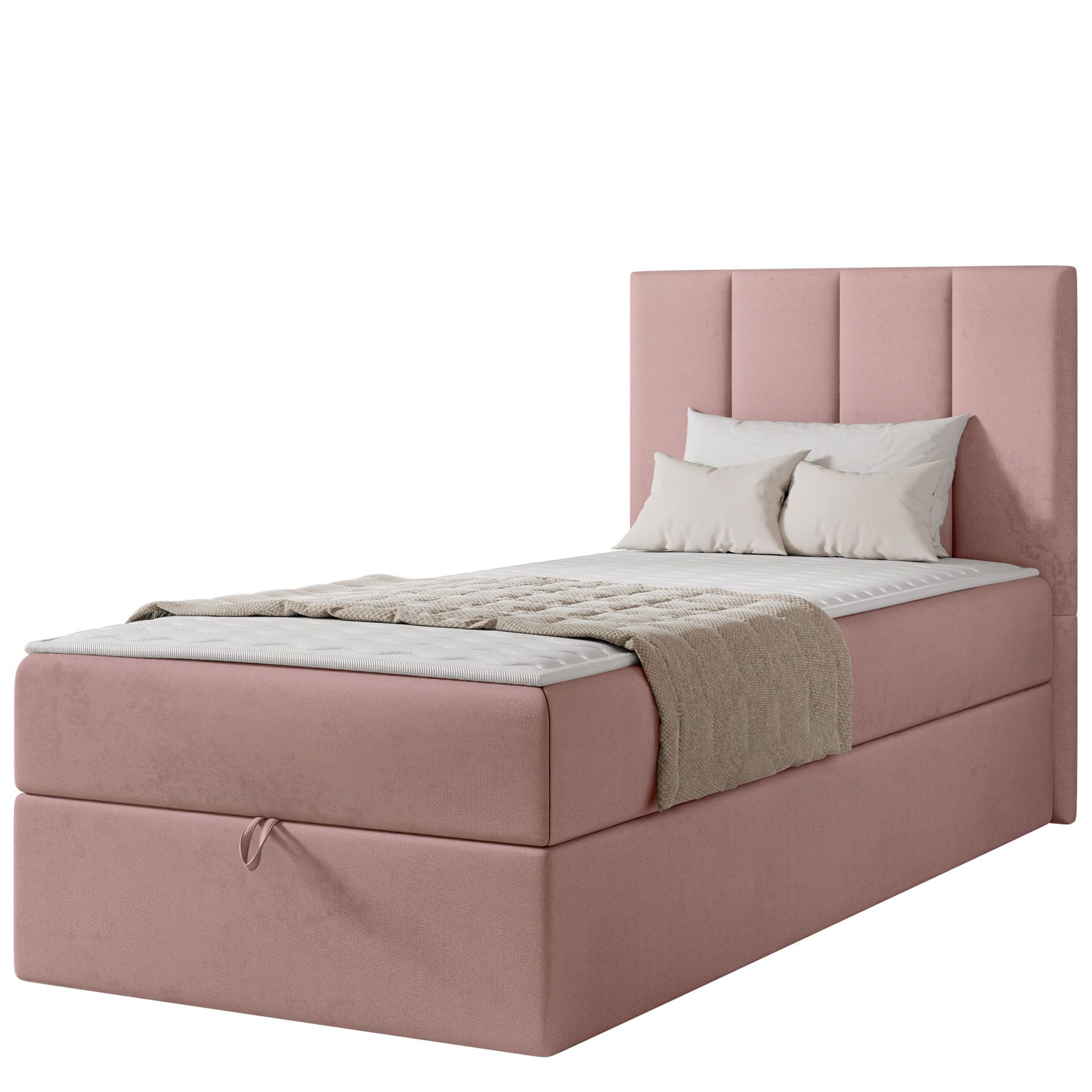 Laggano Sängpaket Kontinentalsäng 80x200 cm - Polo 882 rosa
