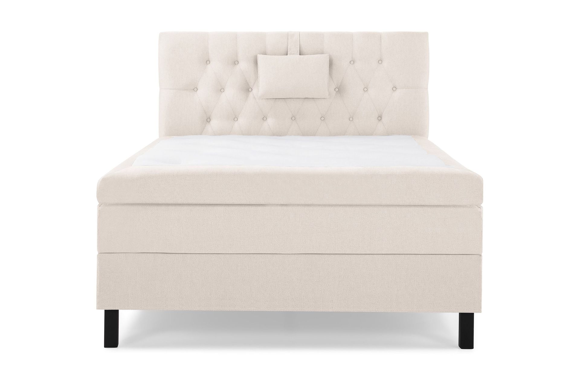 Lucky Komplett S&auml;ngpaket 120x200 Polyeter Diamant S&auml;nggavel - Nackkudde Liten Beige