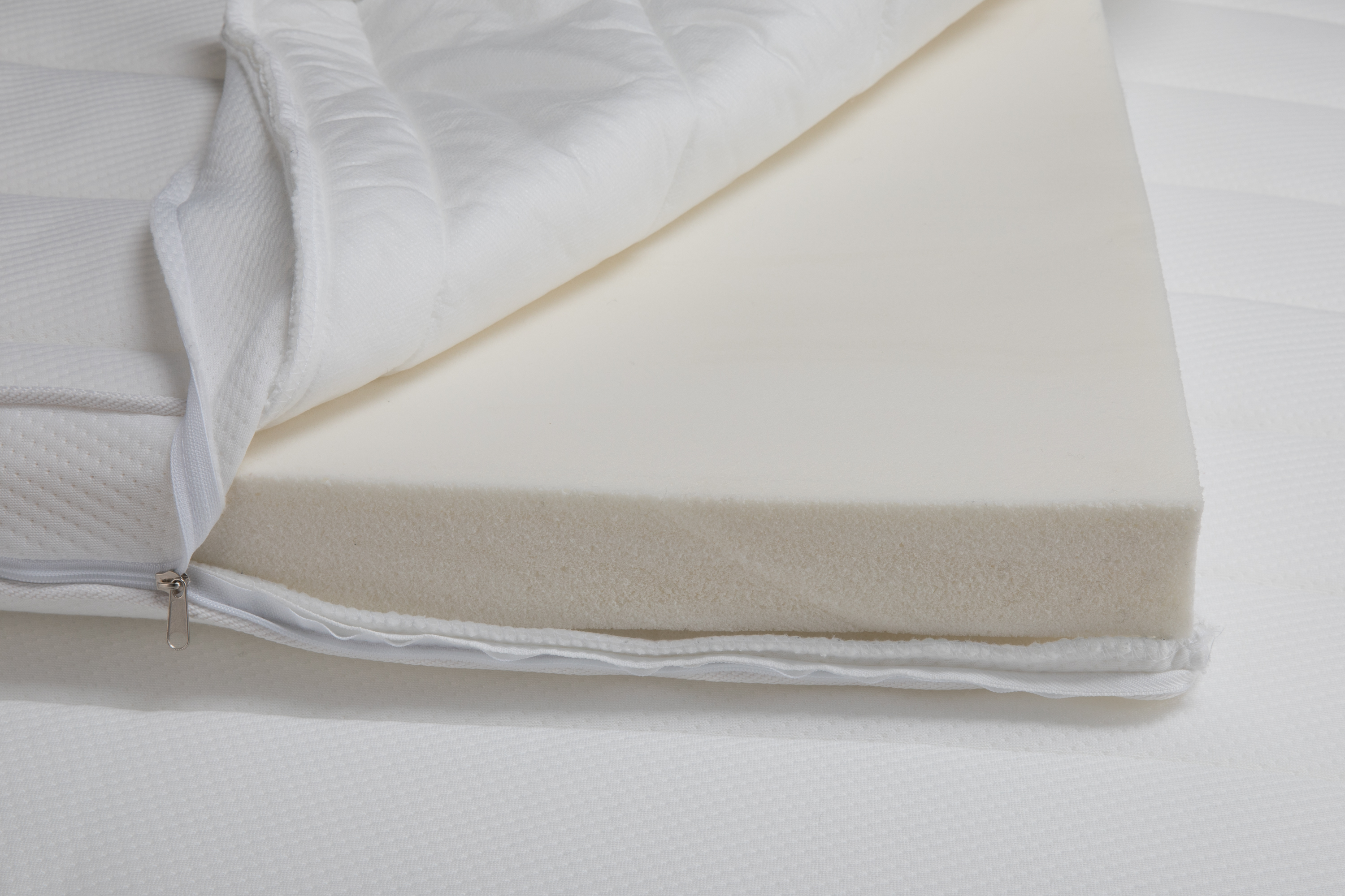 bäddmadrass 8cm 180x200 högelastiskt skum 53 kg/m³ - beige/vit