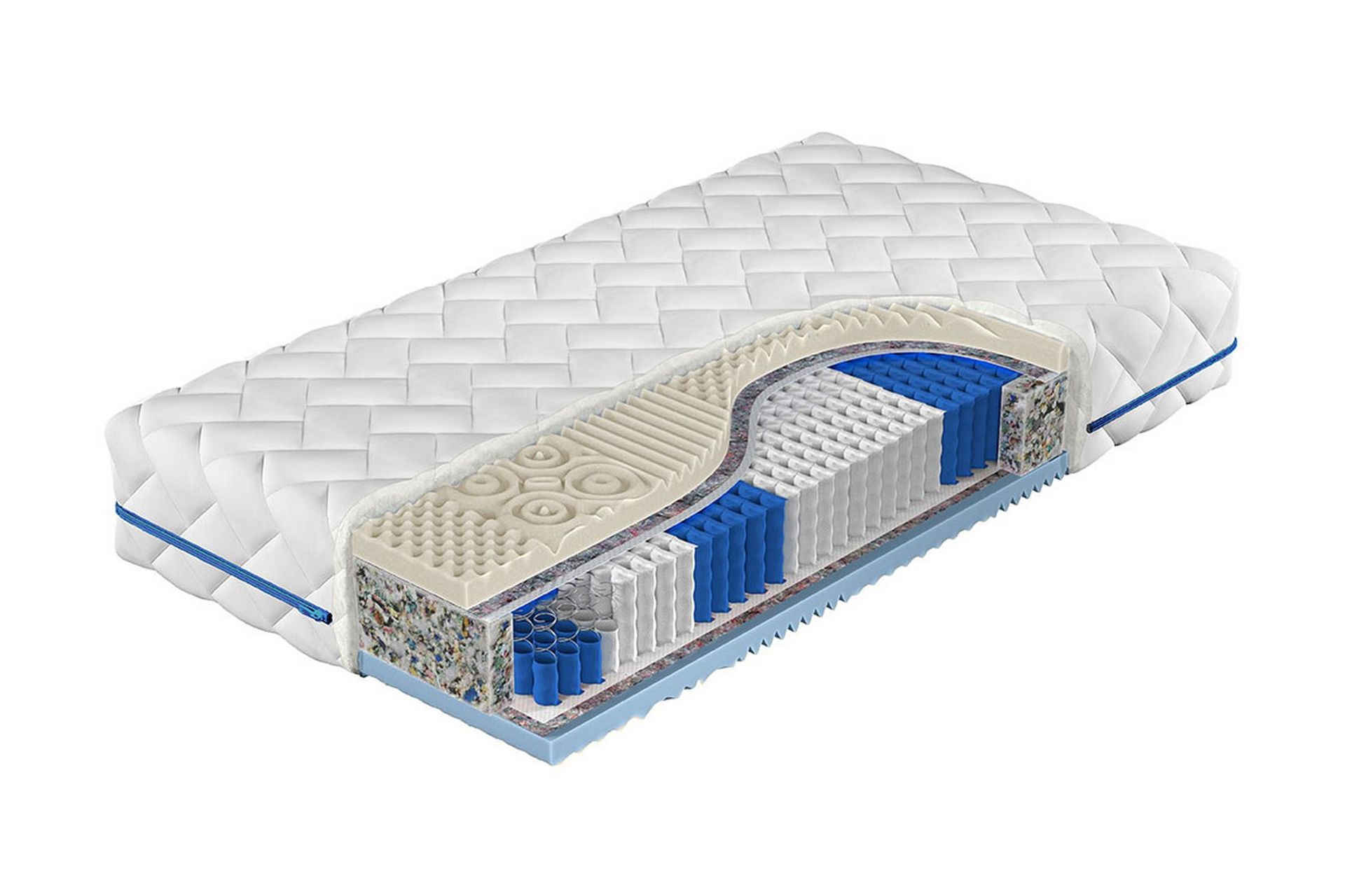 freeland pocketmadrass vintersommar 140x200 cm - vit