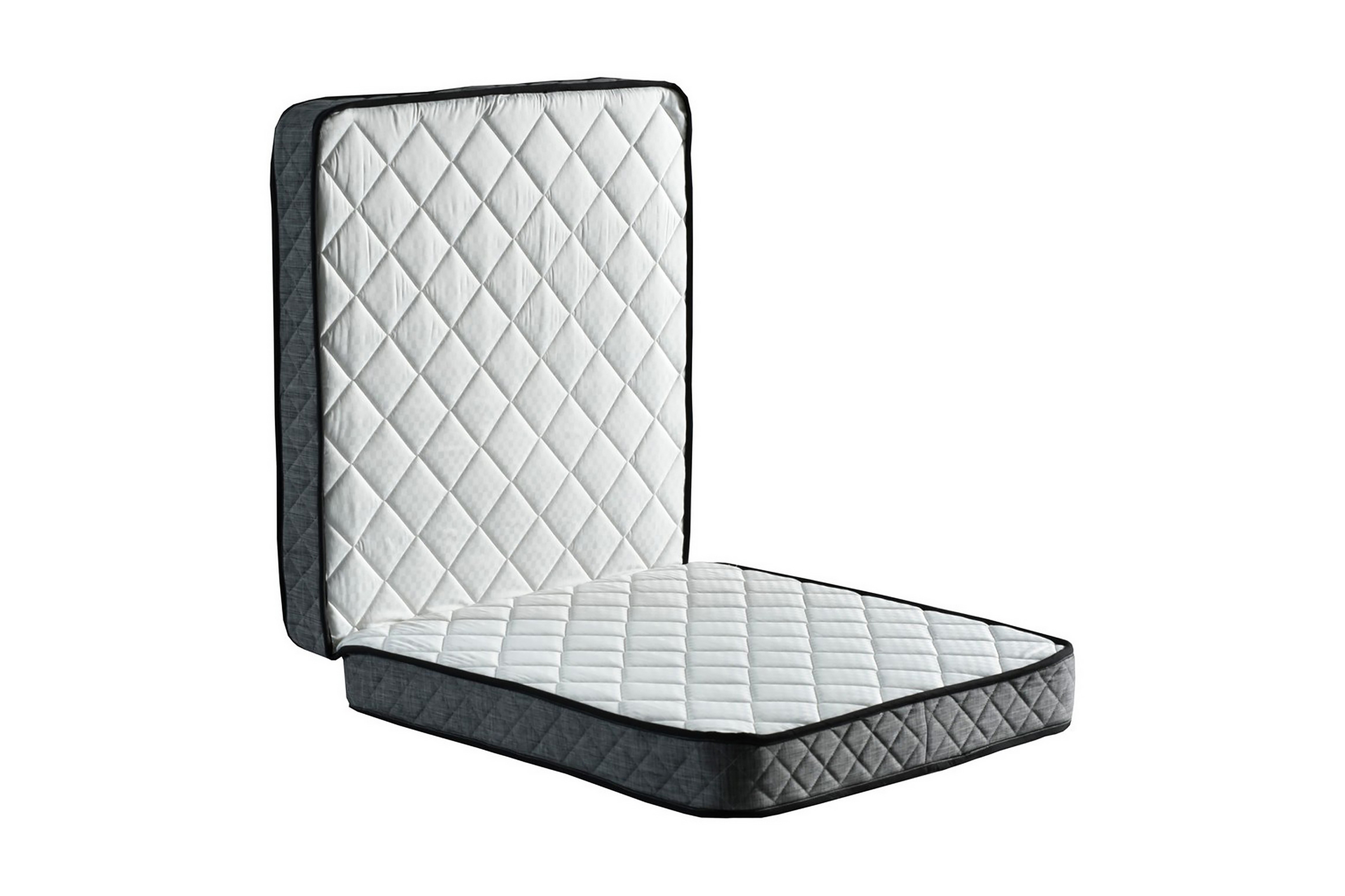 hopfällbar madrass 90x200 cm - vit/mörkgrå