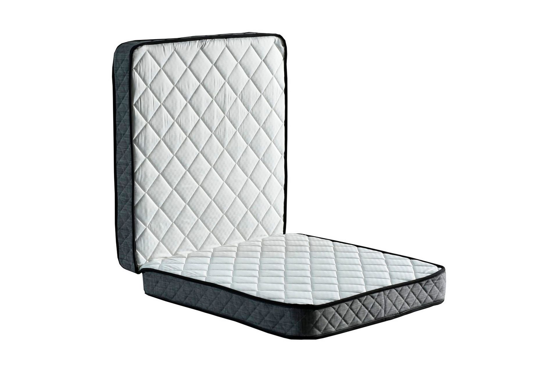 hopfällbar madrass 90x200 cm - vit/mörkgrå