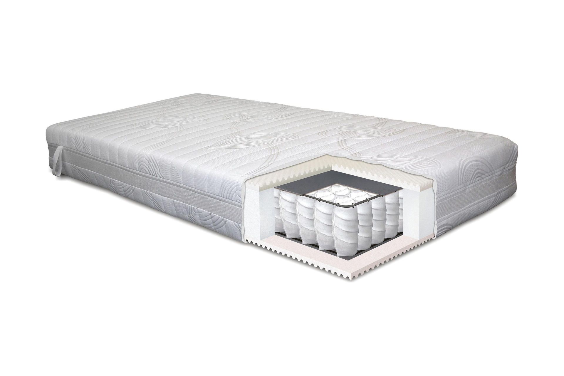 lowell resårmadrass 140x200 fast - vit