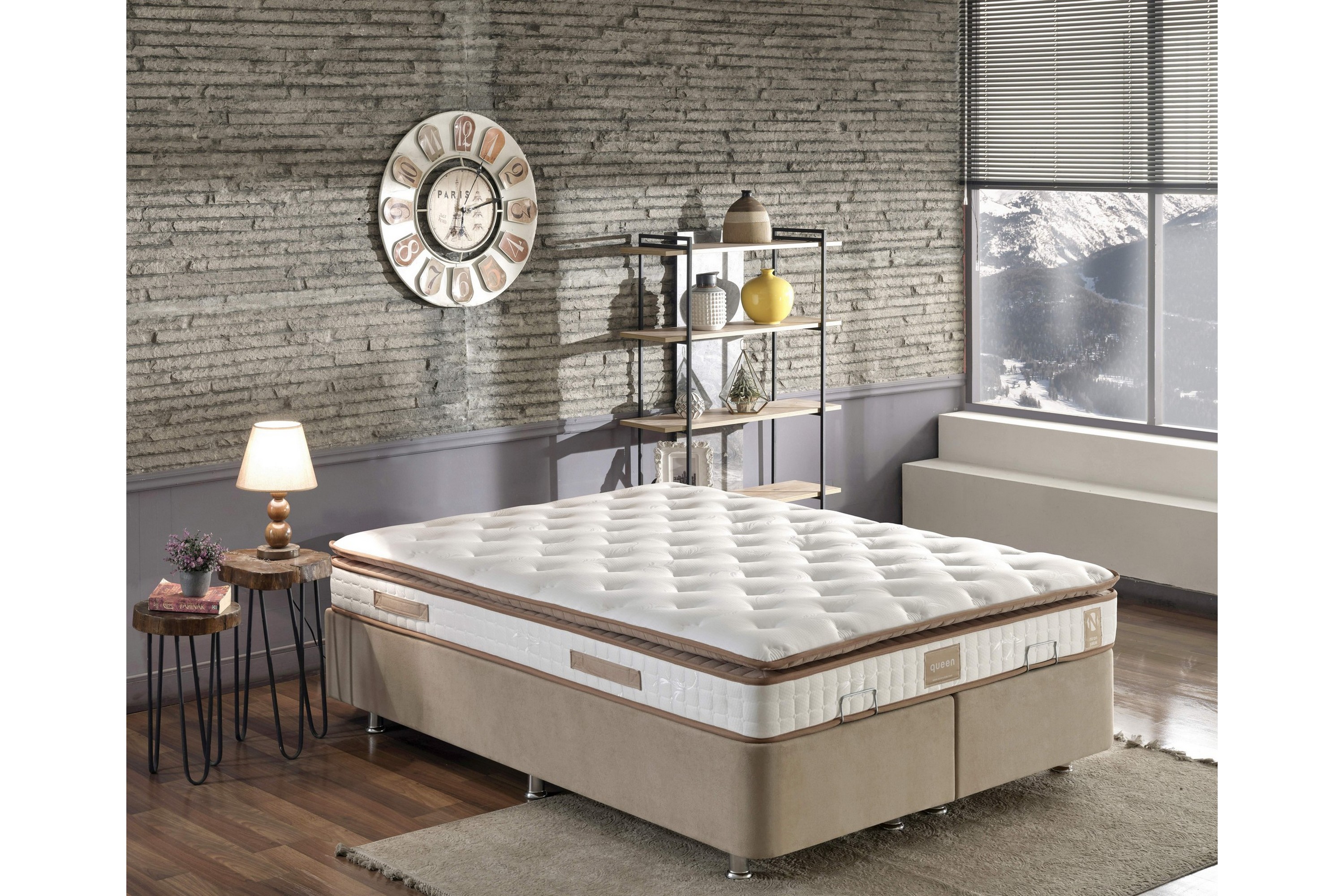 resårmadrass 140x190 cm - vit/brun