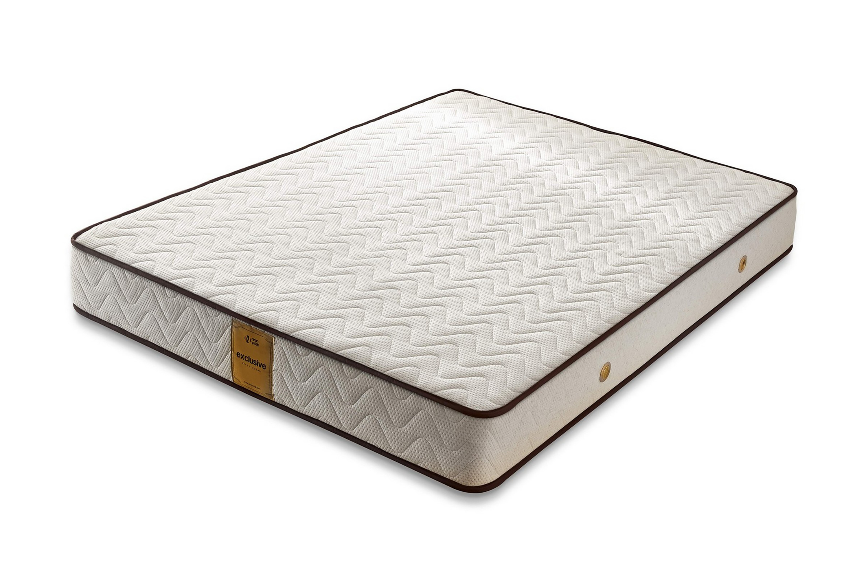 resårmadrass 90x200 cm - vit/brun