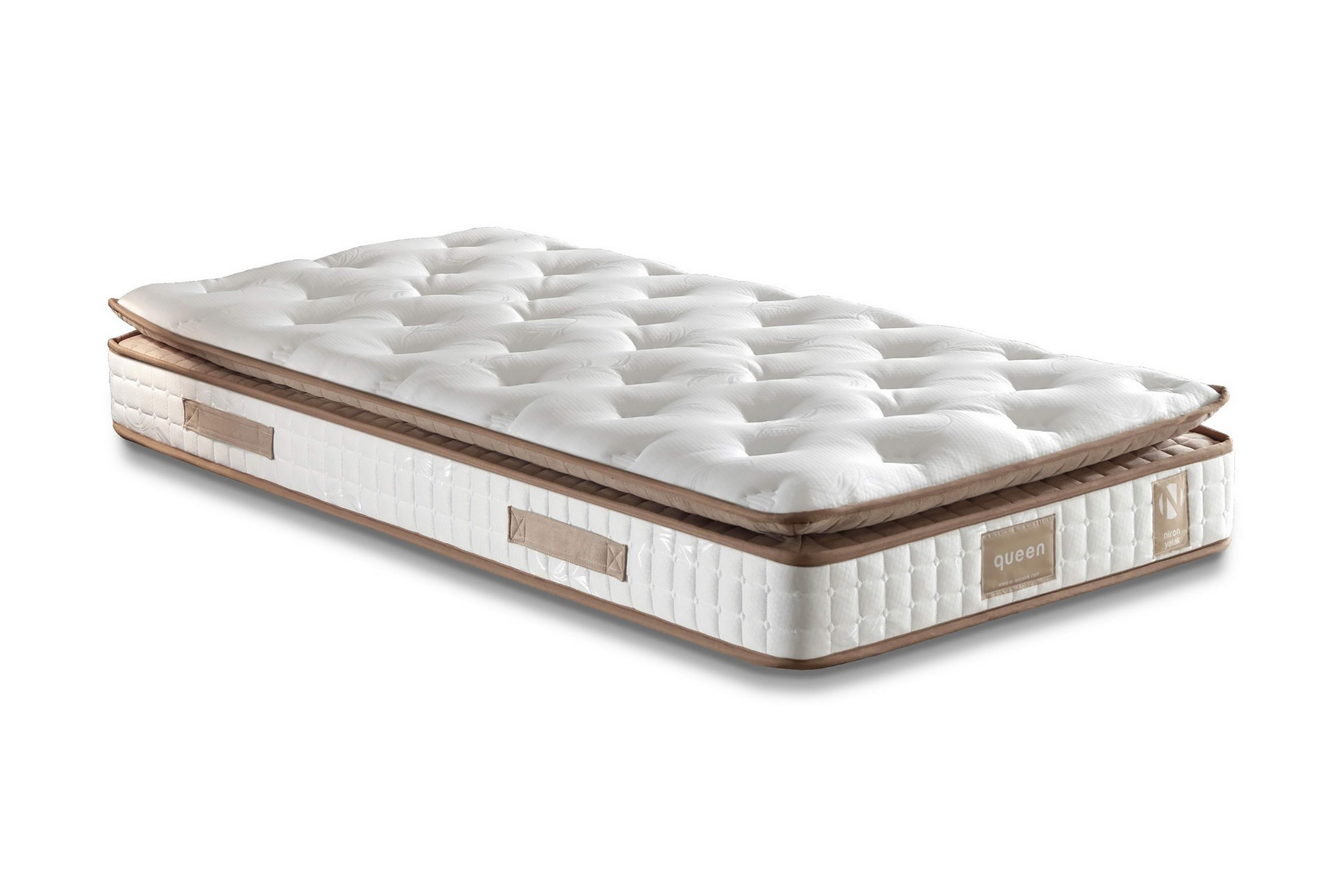 resårmadrass 90x200 cm - vit/brun