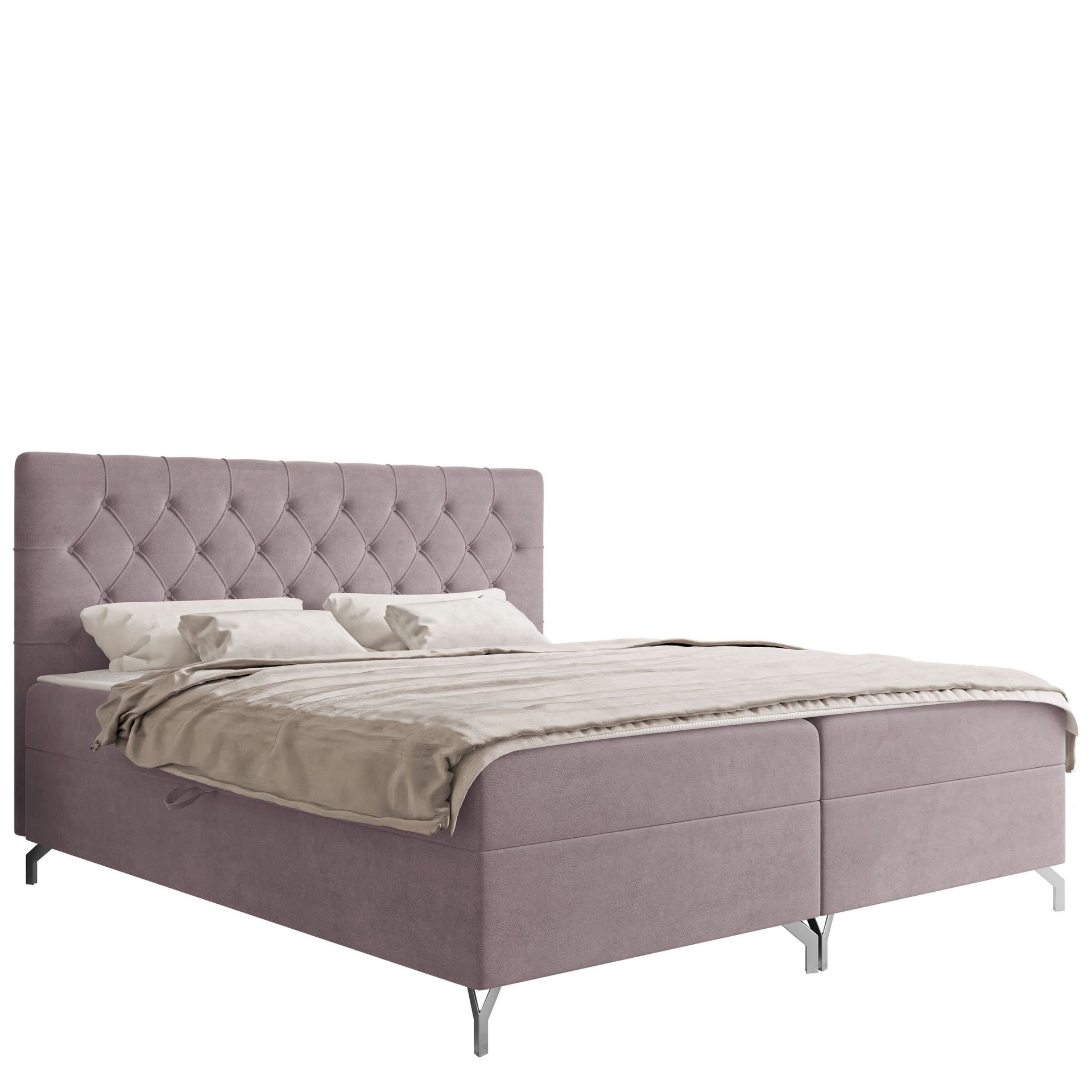 Mavik S&auml;ngpaket Kontinentals&auml;ng med f&ouml;rvaring 160x200 cm - rosa