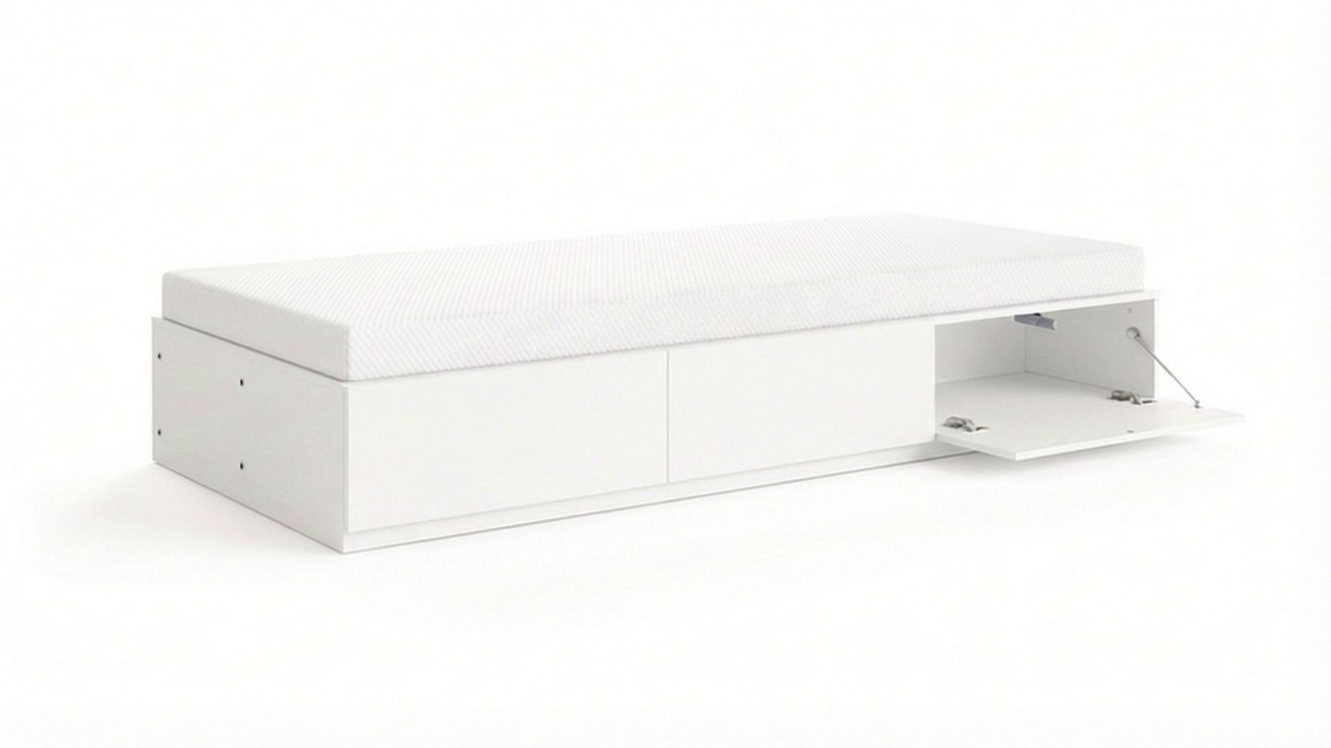 norrvik sängram 90x200 cm med förvaring inklusive madrass - vit