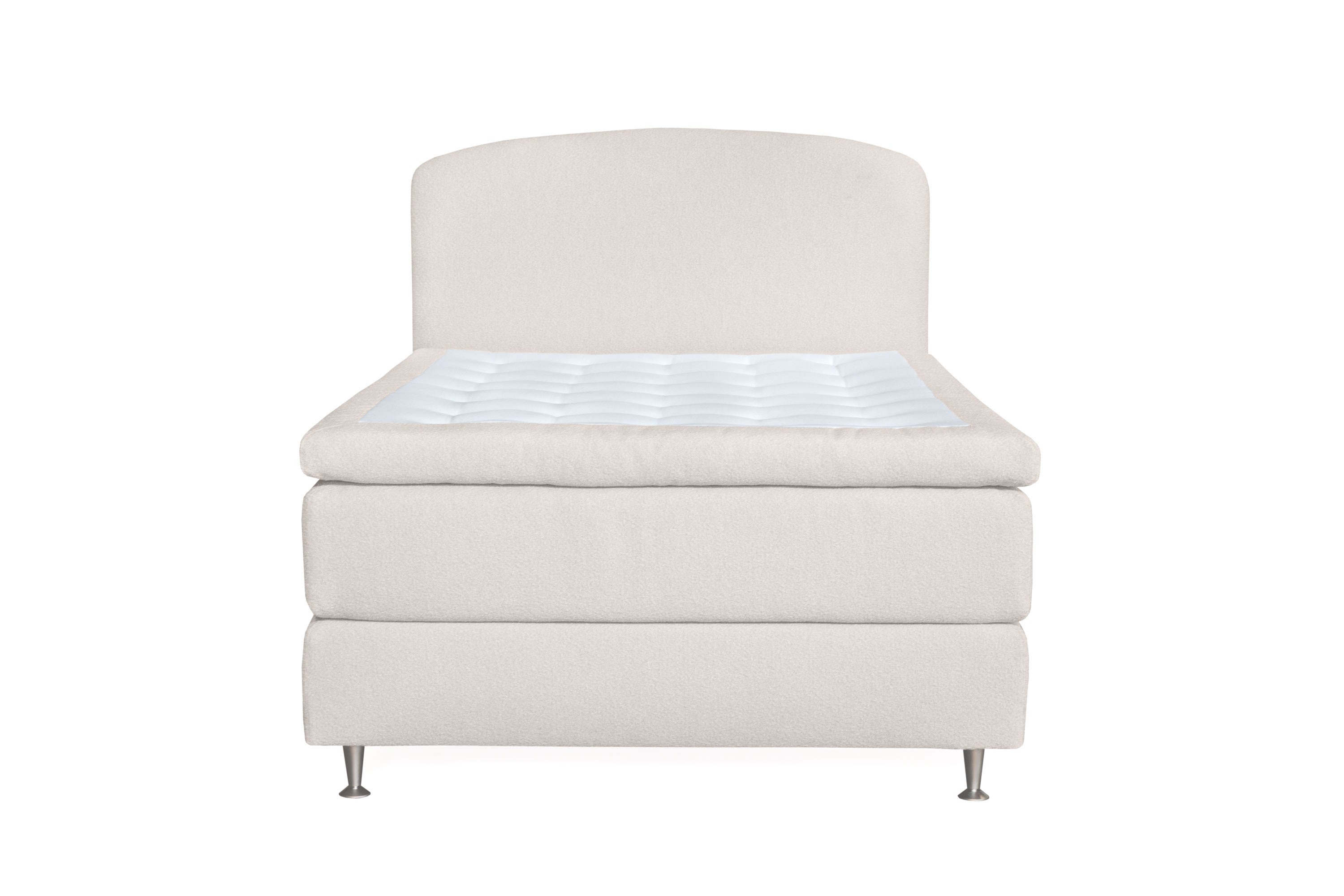 oslo lyx sängpaket kontinentalsäng 120x200 cm curved sänggavel - ljusbeige