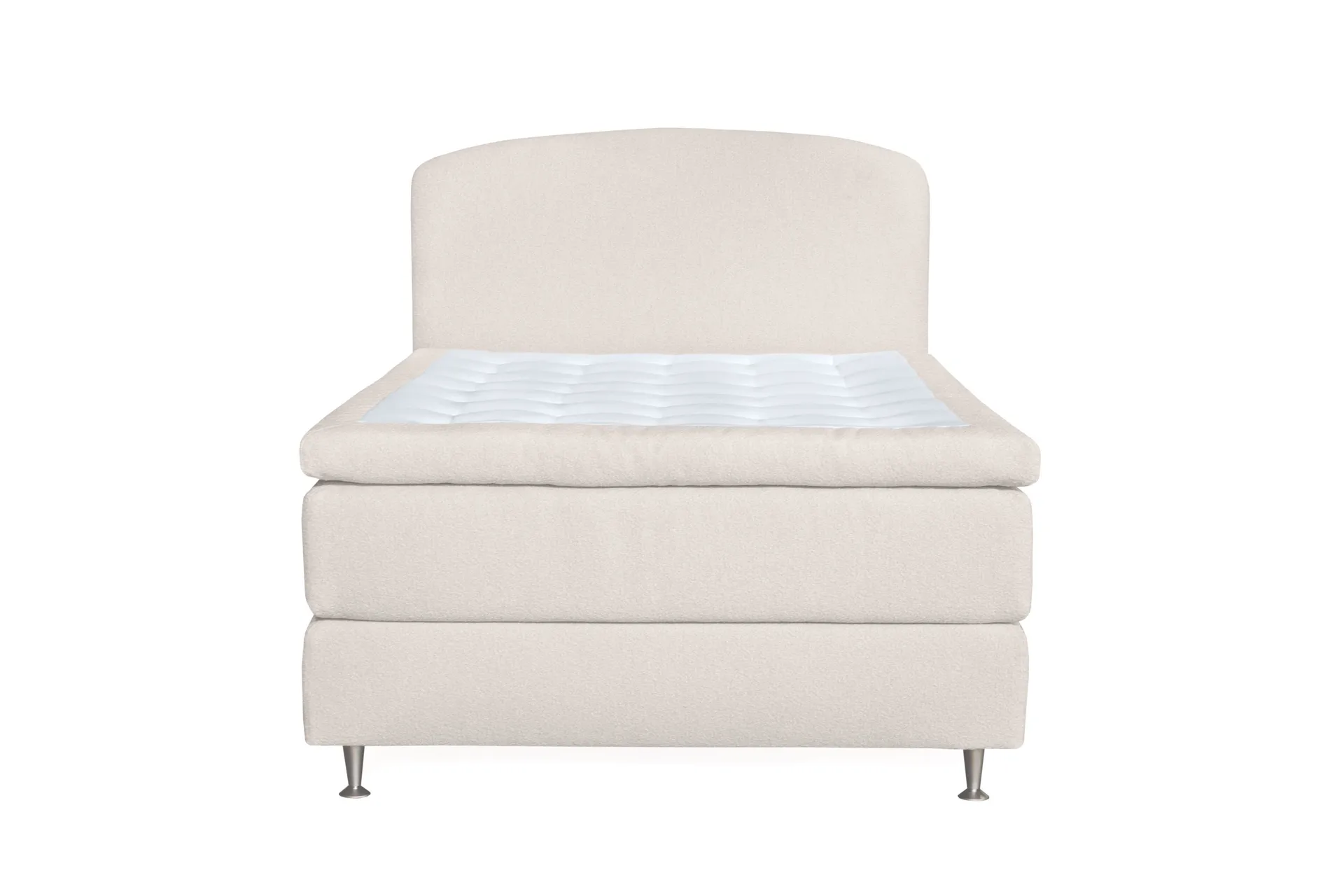 oslo lyx sängpaket kontinentalsäng 140x200 cm curved sänggavel - ljusbeige