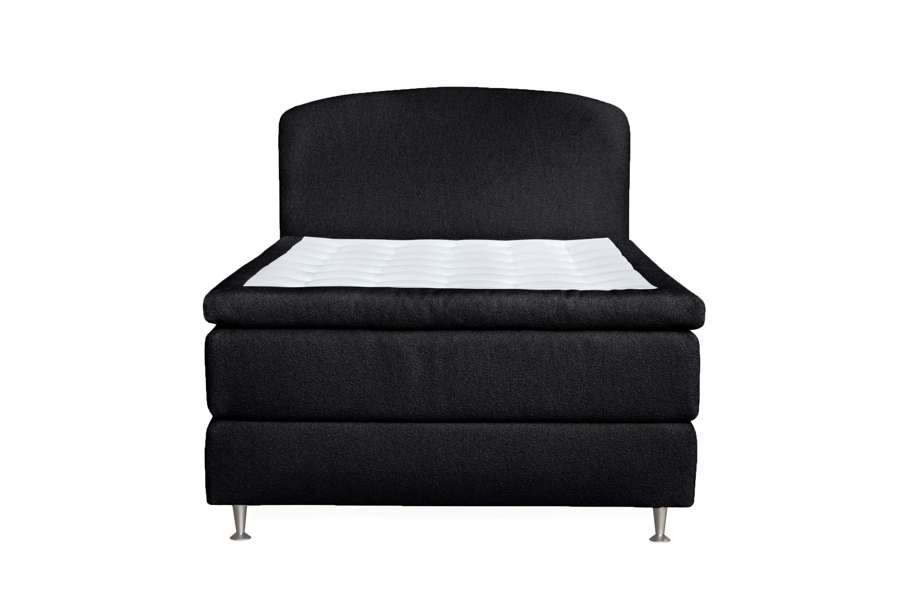 oslo lyx sängpaket kontinentalsäng 140x200 cm curved sänggavel - svart