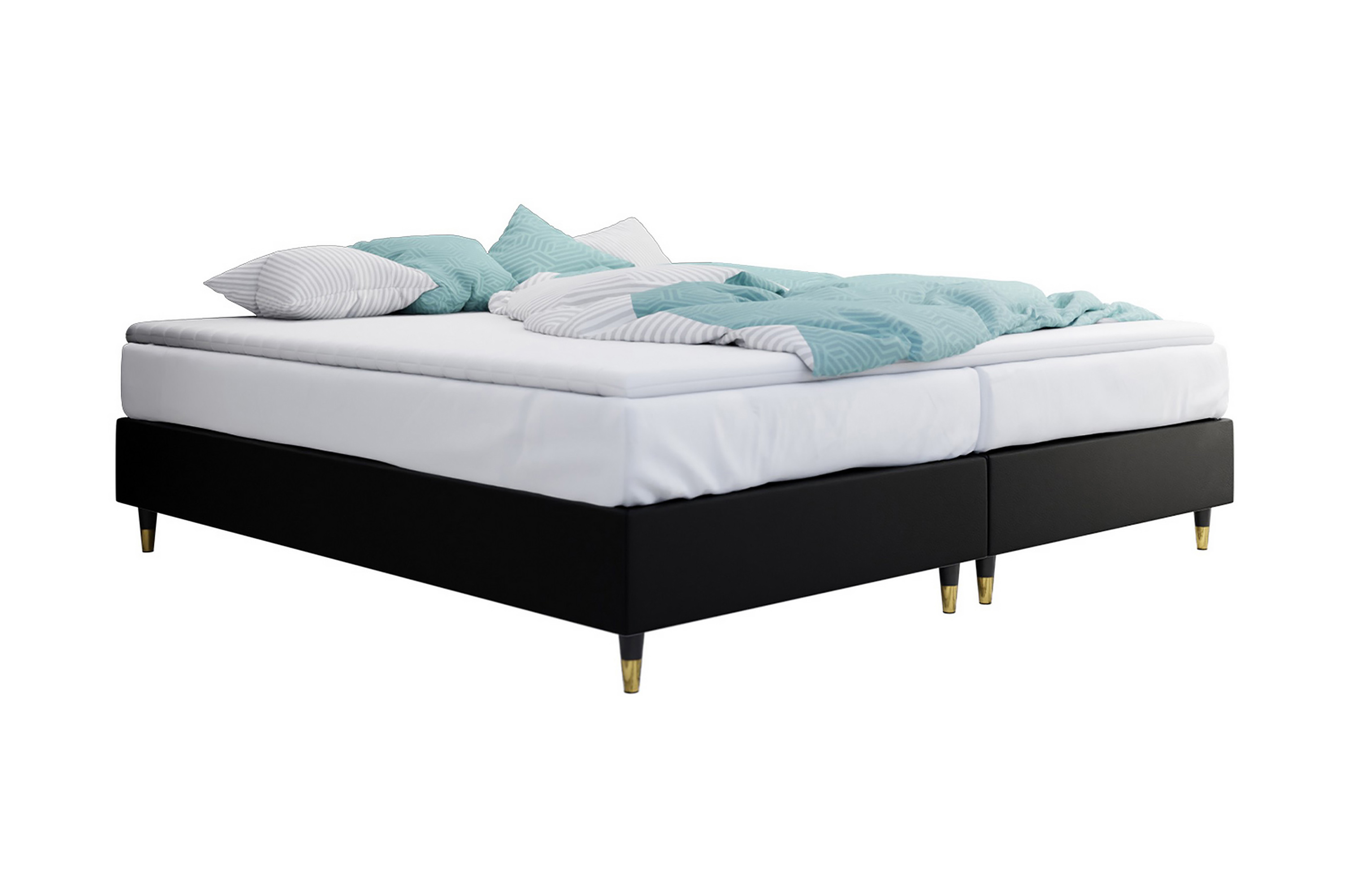 Ramsäng Forenza 140x200 cm Konstläder/MörkgråTräMetall