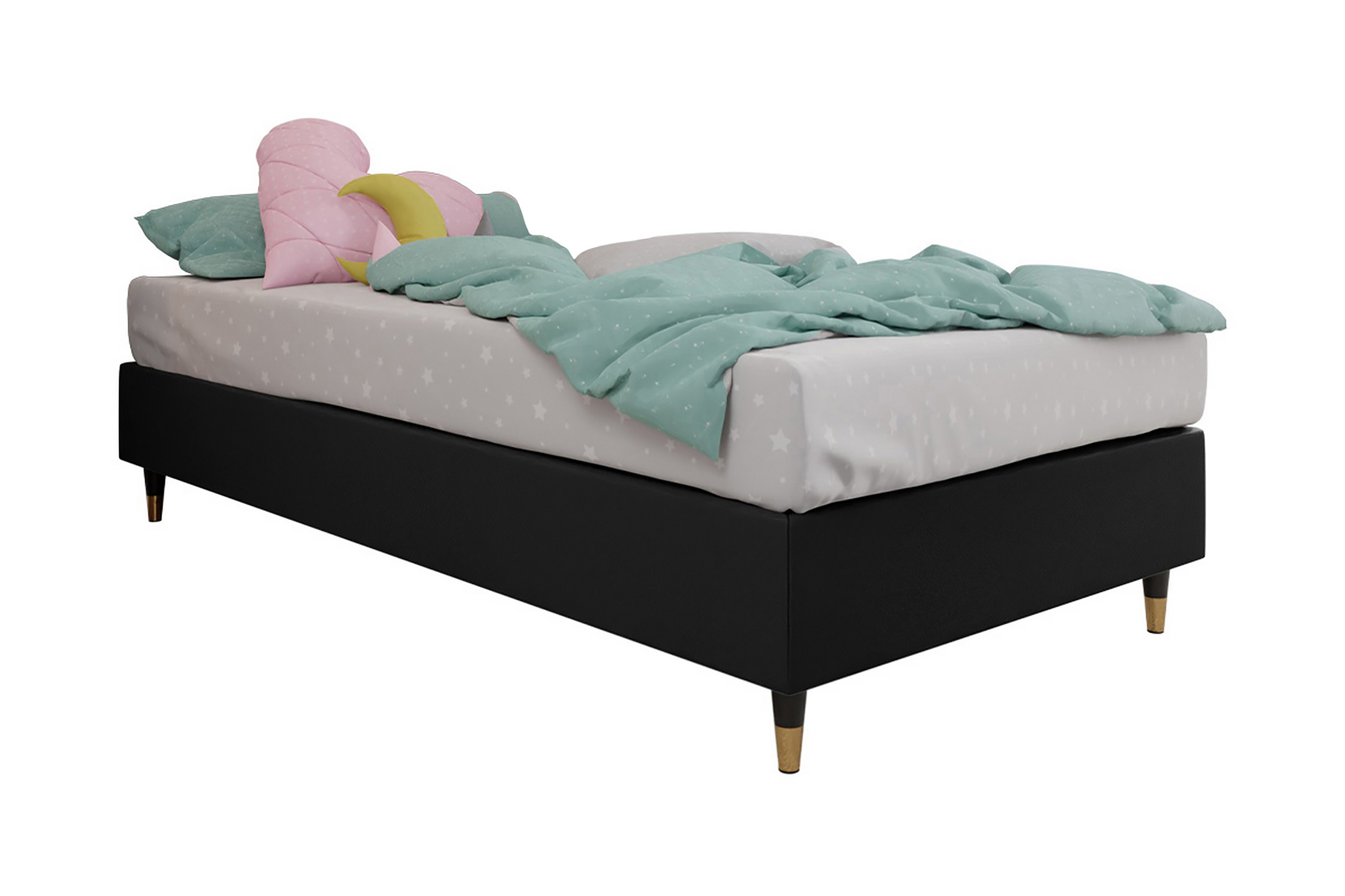 Ramsäng Forenza 80x200 cm Konstläder/MörkgråTräMetall